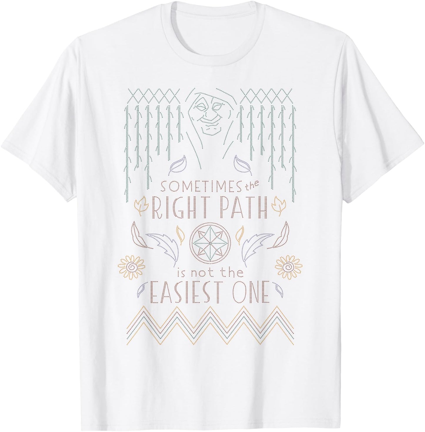 Disney Pocahontas Grandmother Willow Faux Stitch T-Shirt - T-Shirt | White