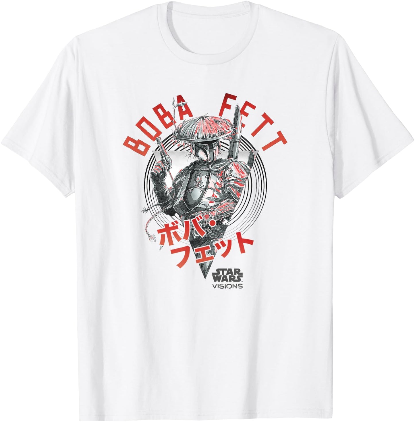 Star Wars Visions Boba Fett Kanji Poster T-Shirt - T-Shirt | White