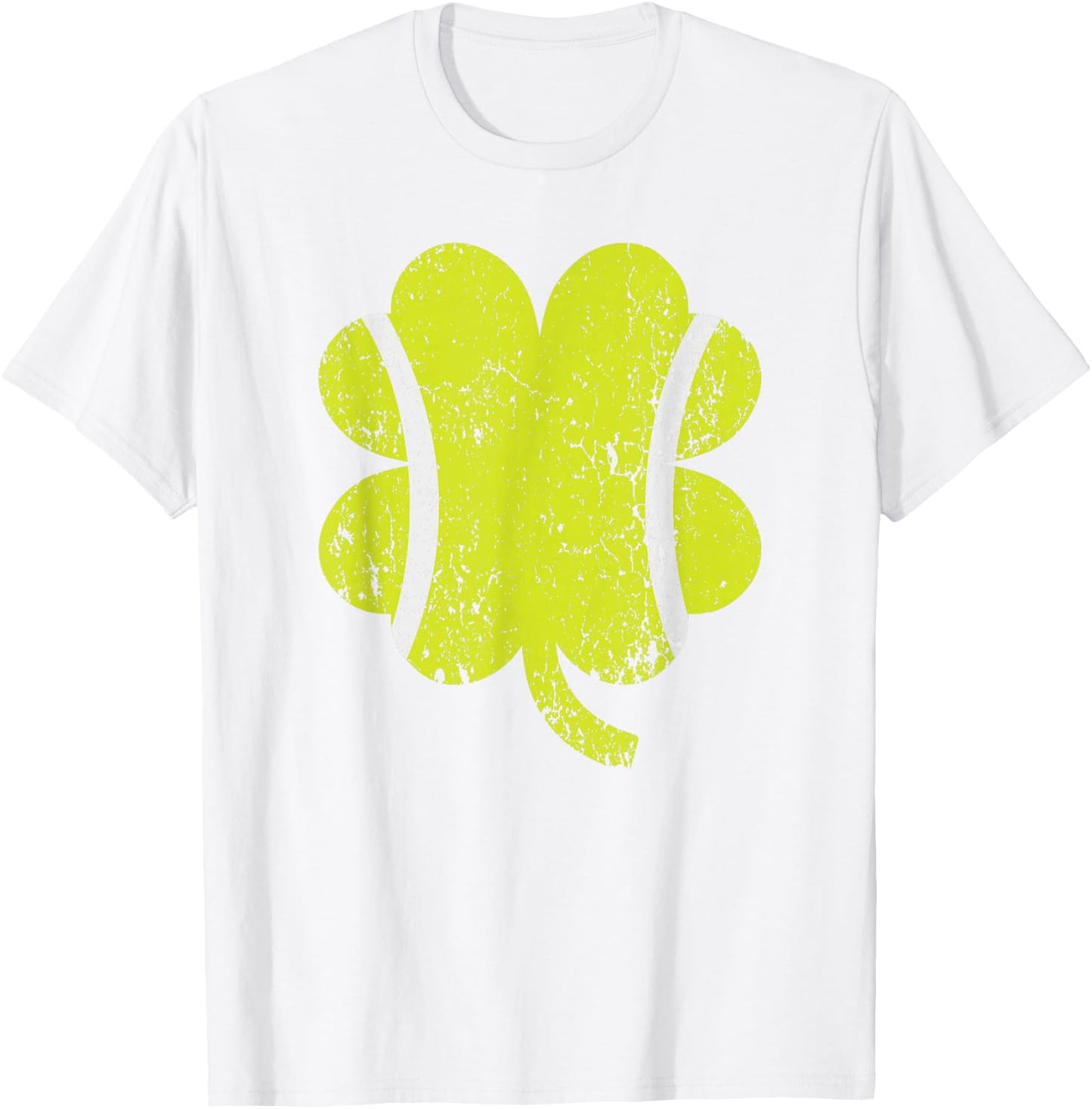 Tennis Shamrock Four Leaf Clover St Patricks Day T-Shirt - T-Shirt | White
