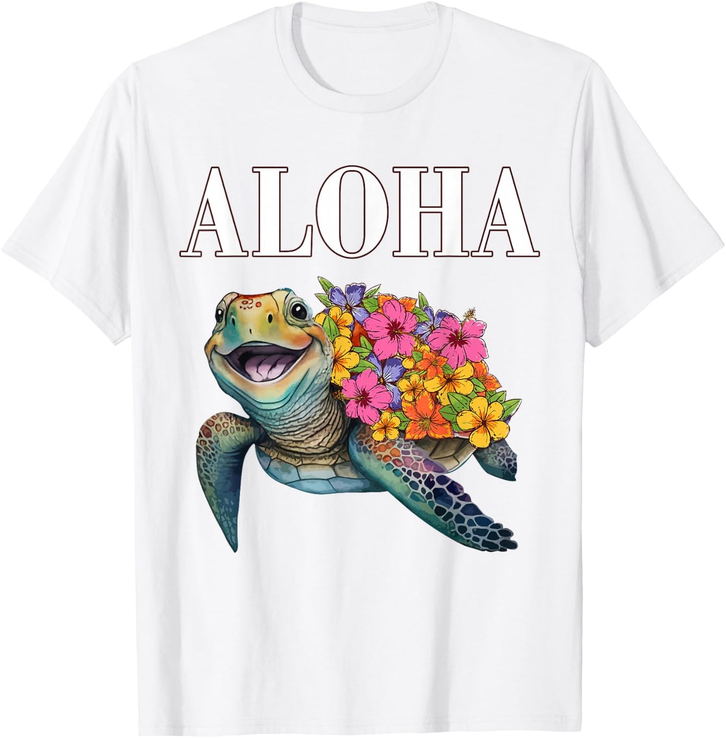 Teen Girl Hawaiian-Shirt Aloha Hawaii Women Turtle Hibiscus T-Shirt - T-Shirt | White