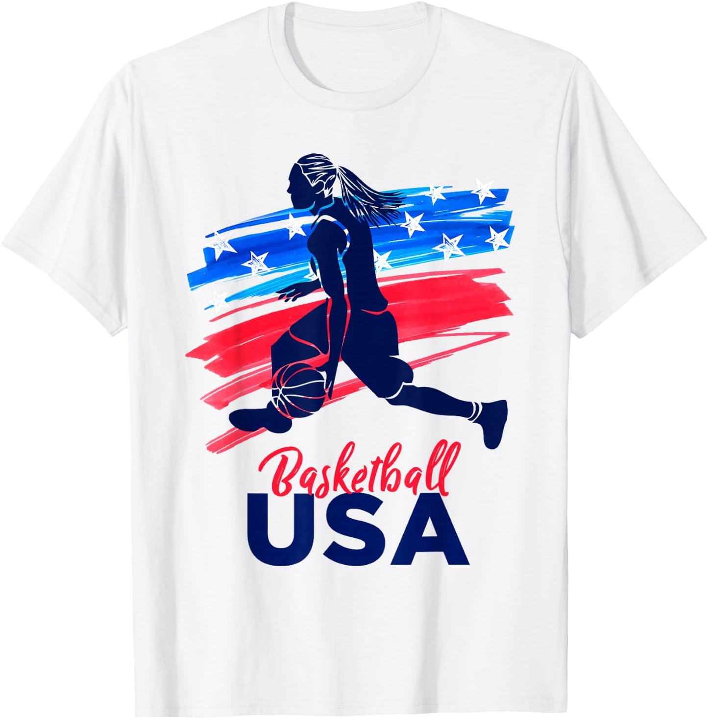 Basketball USA Support Team Shirt Basketball Lover T-Shirt - T-Shirt | White