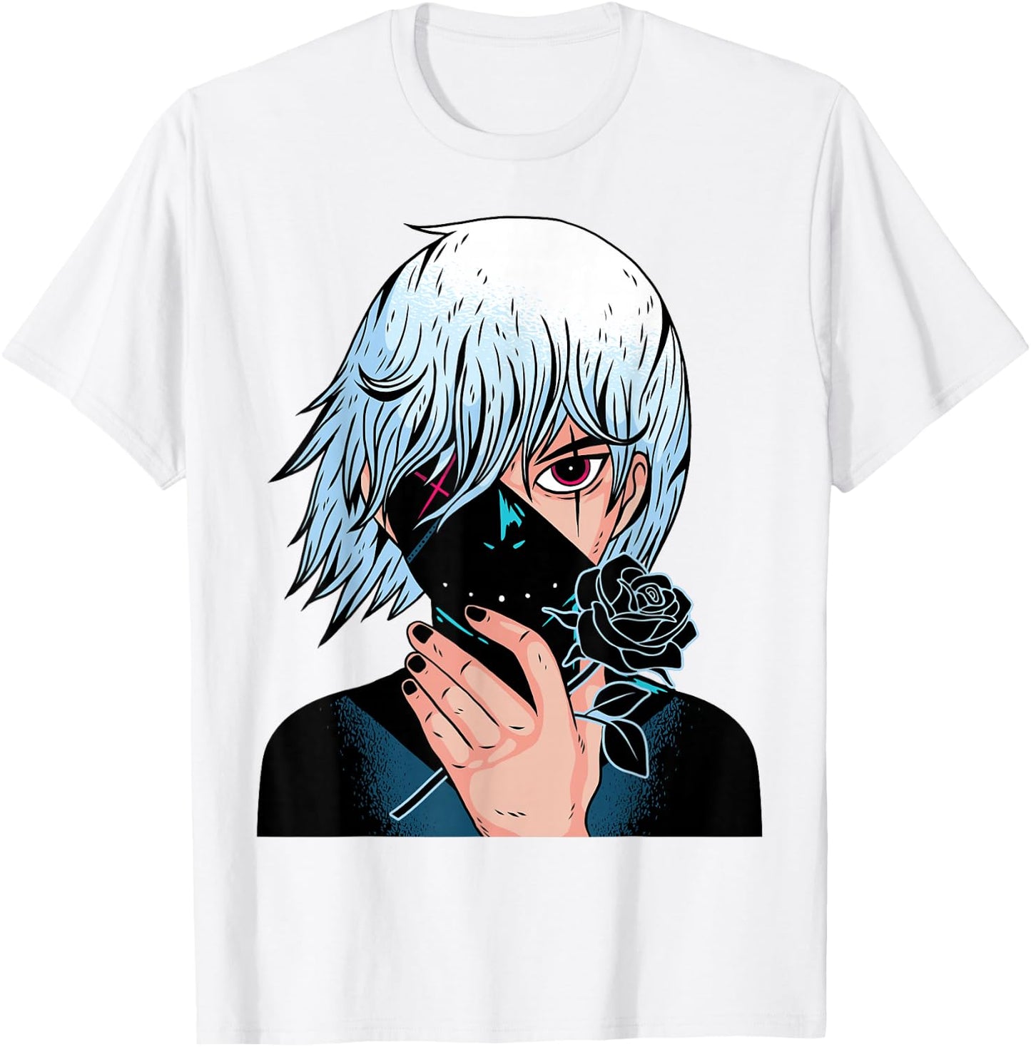 Black Roses - Alt Aesthetic - Anime Manga Pink T-Shirt - T-Shirt | White