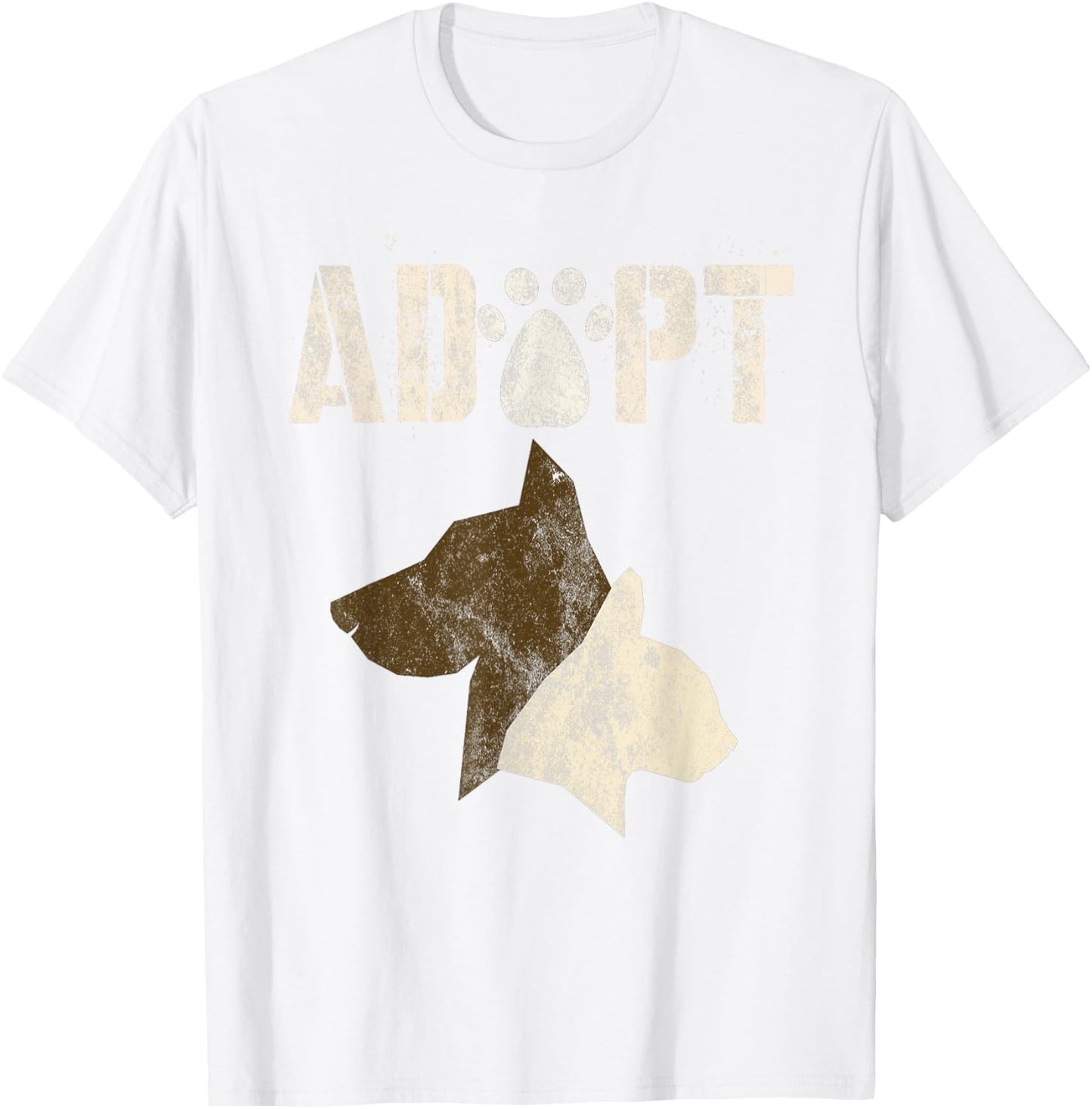 ADOPT Vintage Animal Rescue Shelter Cats Dogs Adoption Dept T-Shirt - T-Shirt | White