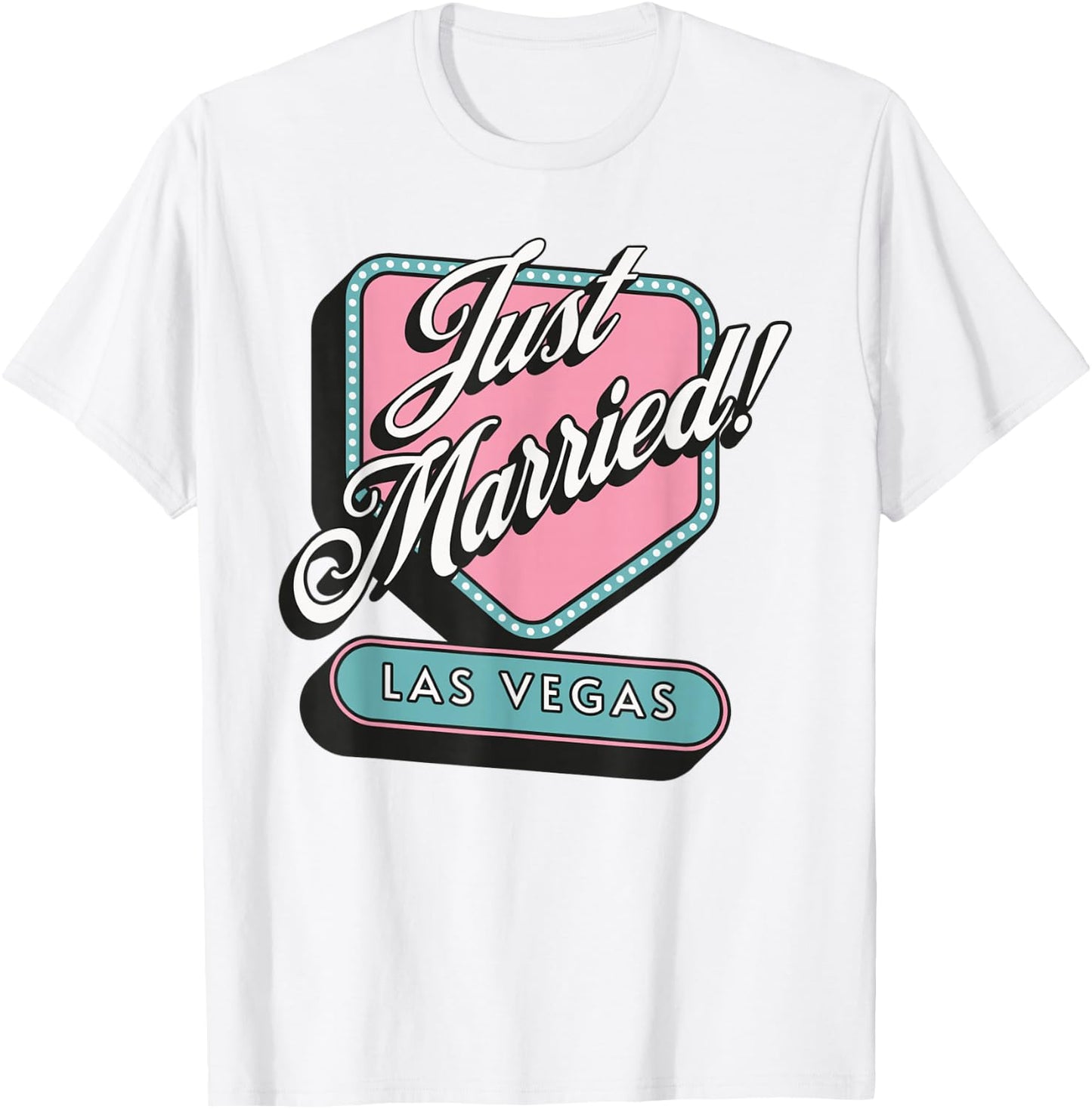 Just Married Las Vegas Wedding Bride Groom T-Shirt - T-Shirt | White