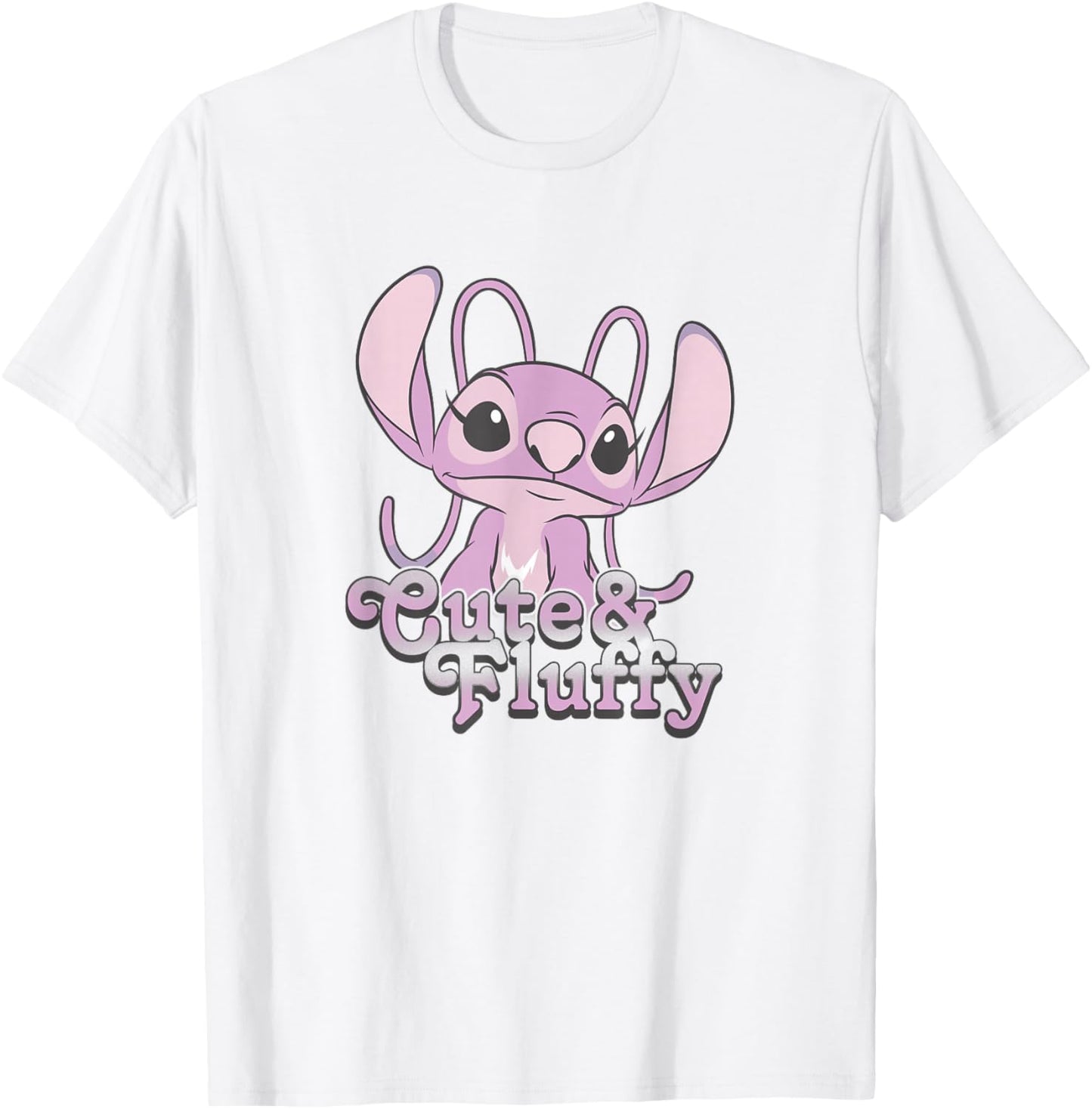Disney Lilo & Stitch Valentine's Day Angel Cute & Fluffy T-Shirt - T-Shirt | White