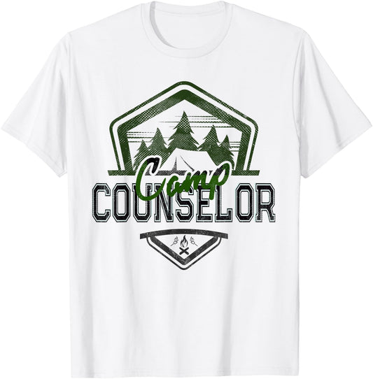 CAMP COUNSELOR Vintage Staff Campground Crew Teacher Squad T-Shirt - T-Shirt | White