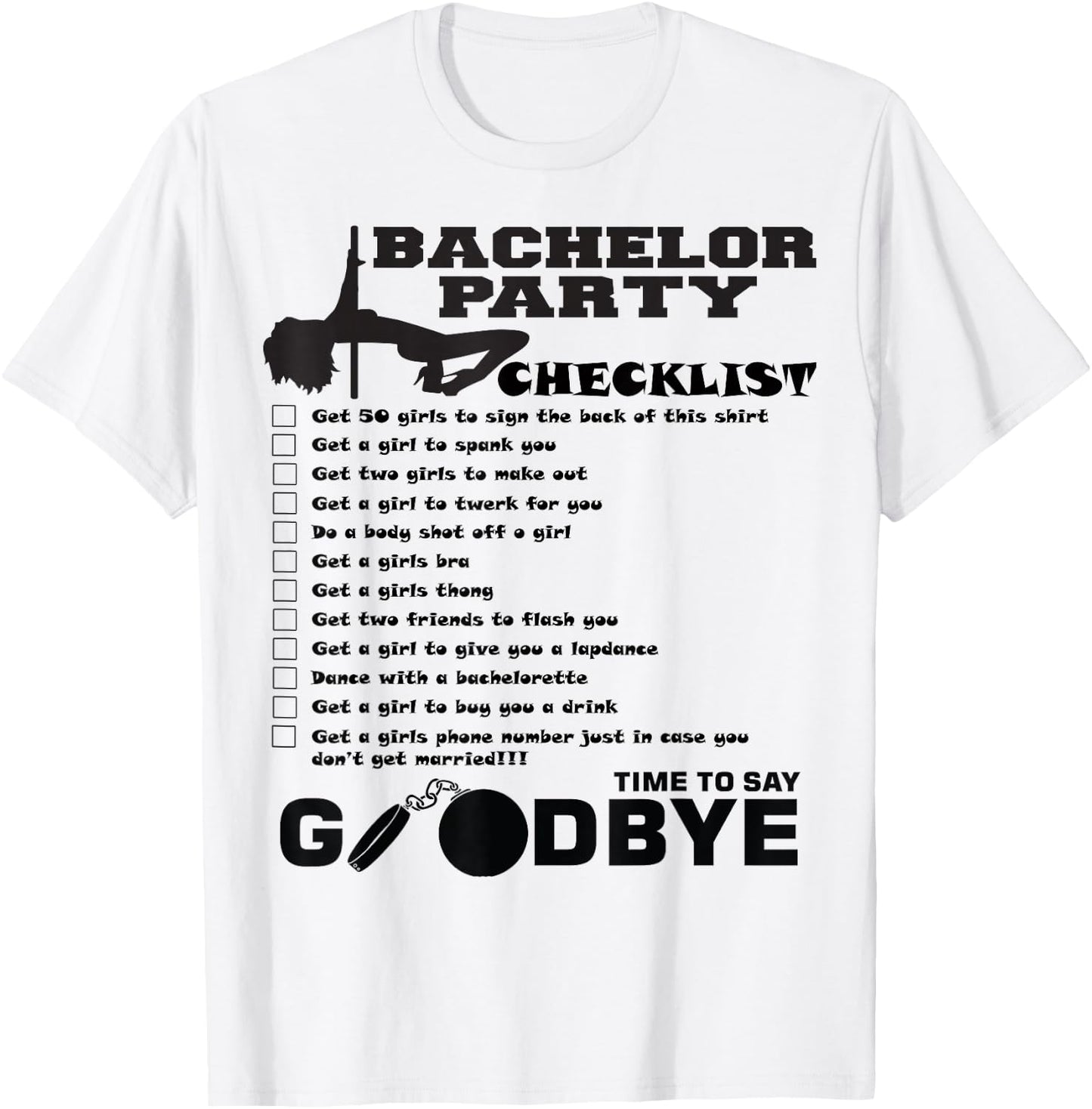 AMSER Co. Bachelor Party , Blue, Small T-Shirt - T-Shirt | White