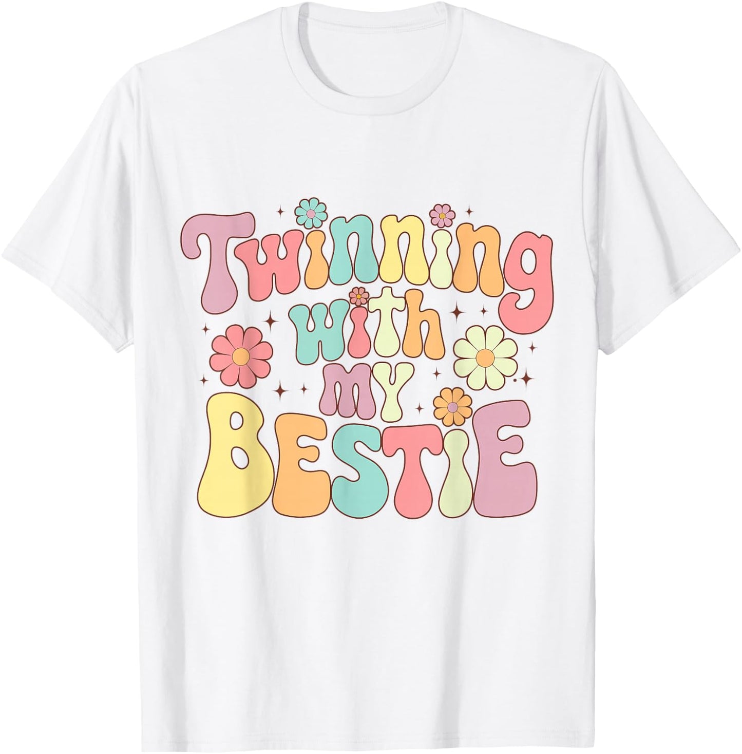Twinning with My Bestie, Friends Spirit Week Girls Kids Day T-Shirt - T-Shirt | White