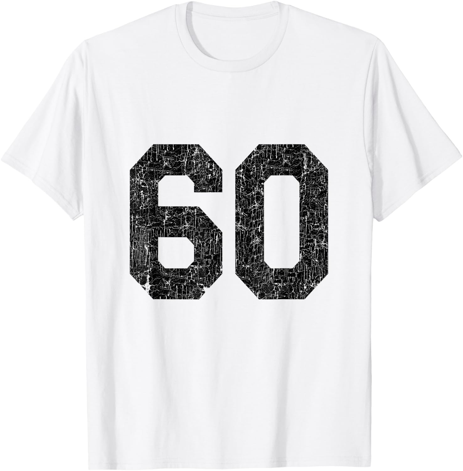 #60 Jersey Uniform Varsity Sports Number, 60th Birthday T-Shirt - T-Shirt | White