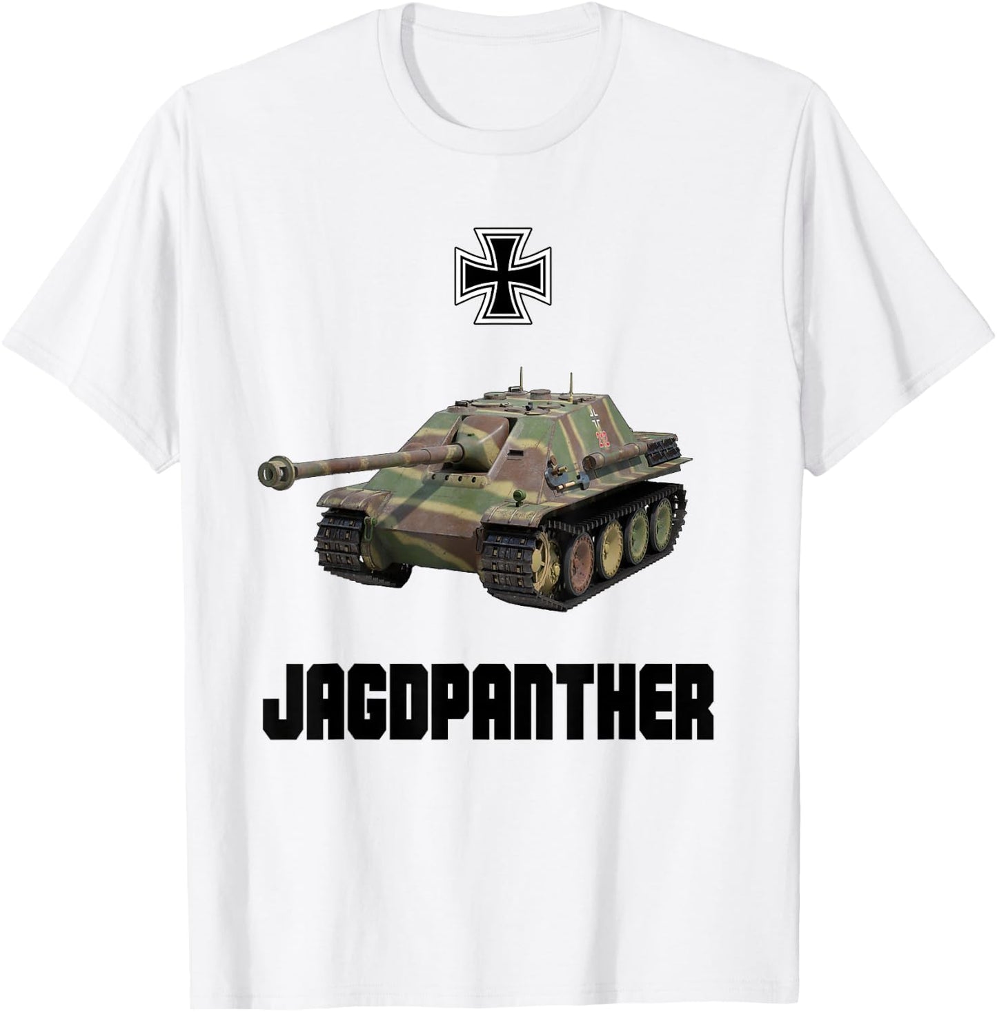 Jagdpanther German Tank Destroyer WW2 Military Vehicle T-Shirt - T-Shirt | White