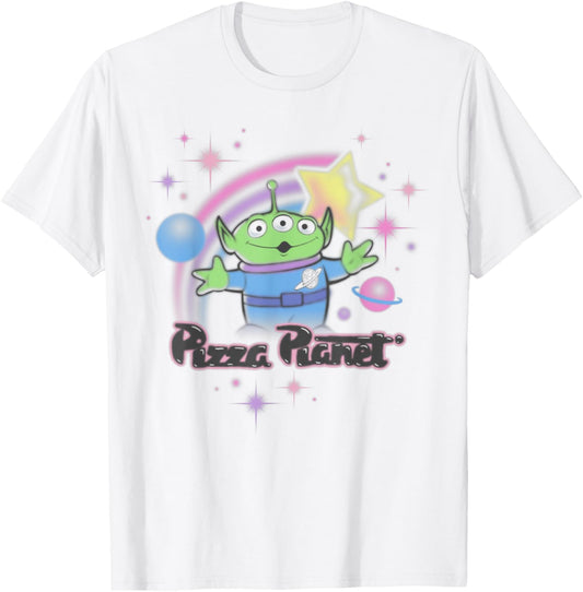Disney Pixar Toy Story Alien Pizza Planet Airbrush T-Shirt - T-Shirt | White
