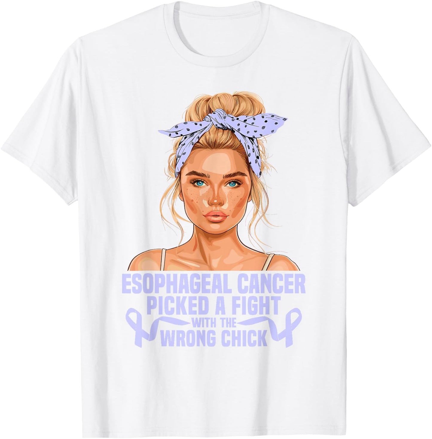 Cancer Awareness Month Women Fighter Esophageal Cancer T-Shirt - T-Shirt | White
