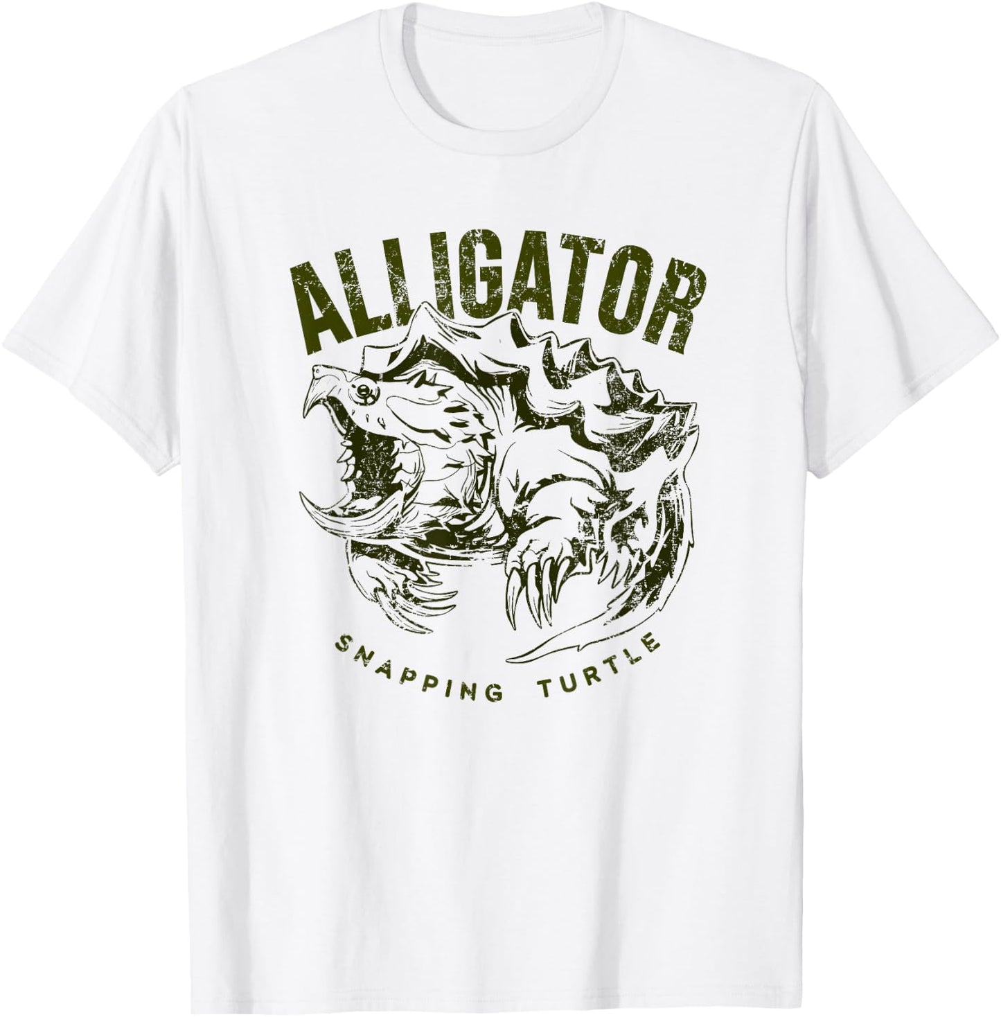 Alligator snapping turtle, vintage design for reptile lovers T-Shirt - T-Shirt | White
