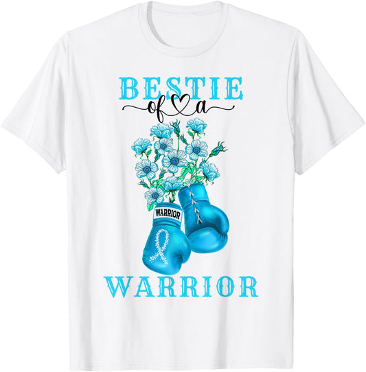 Bestie Of A Warrior Cervical Cancer Awareness Support Squad T-Shirt - T-Shirt | White
