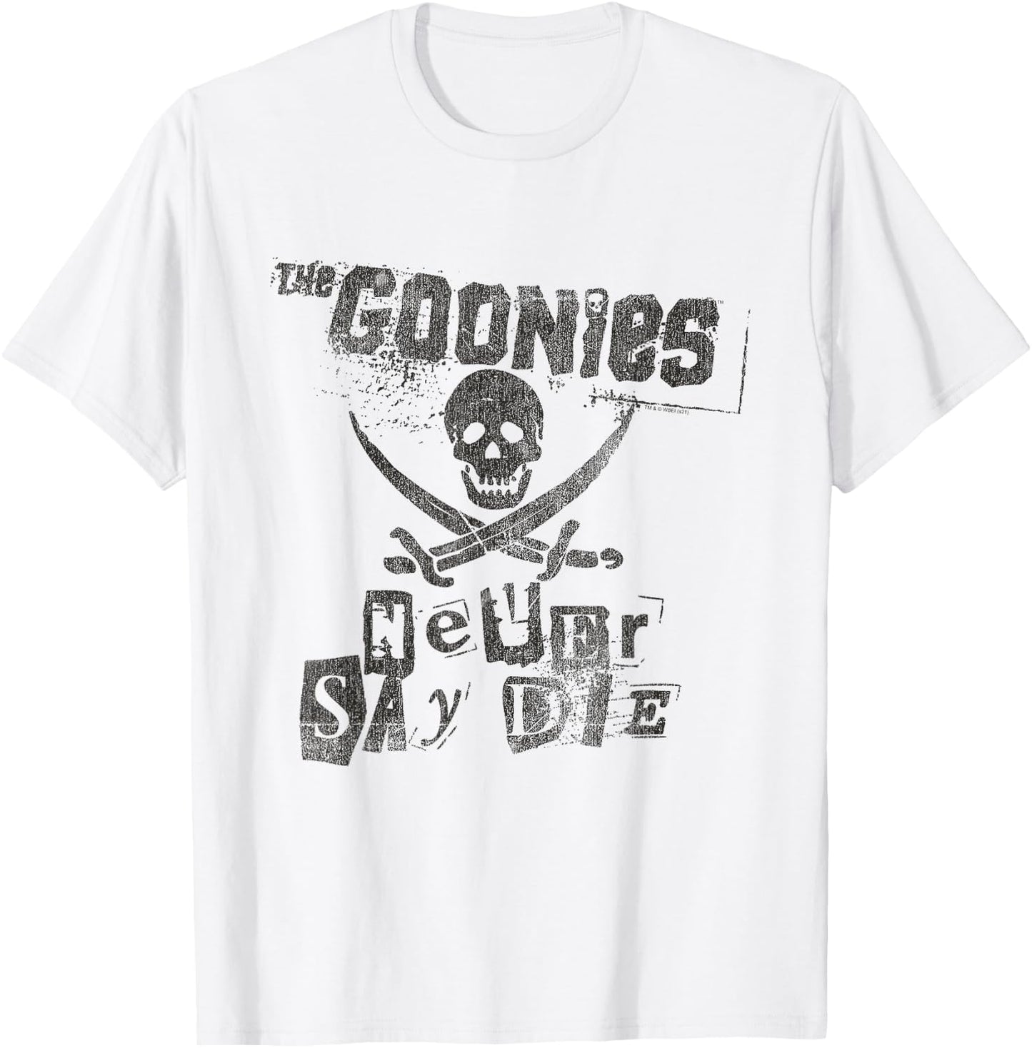 The Goonies Never Say Die Punk Letters Movie T-Shirt - T-Shirt | White