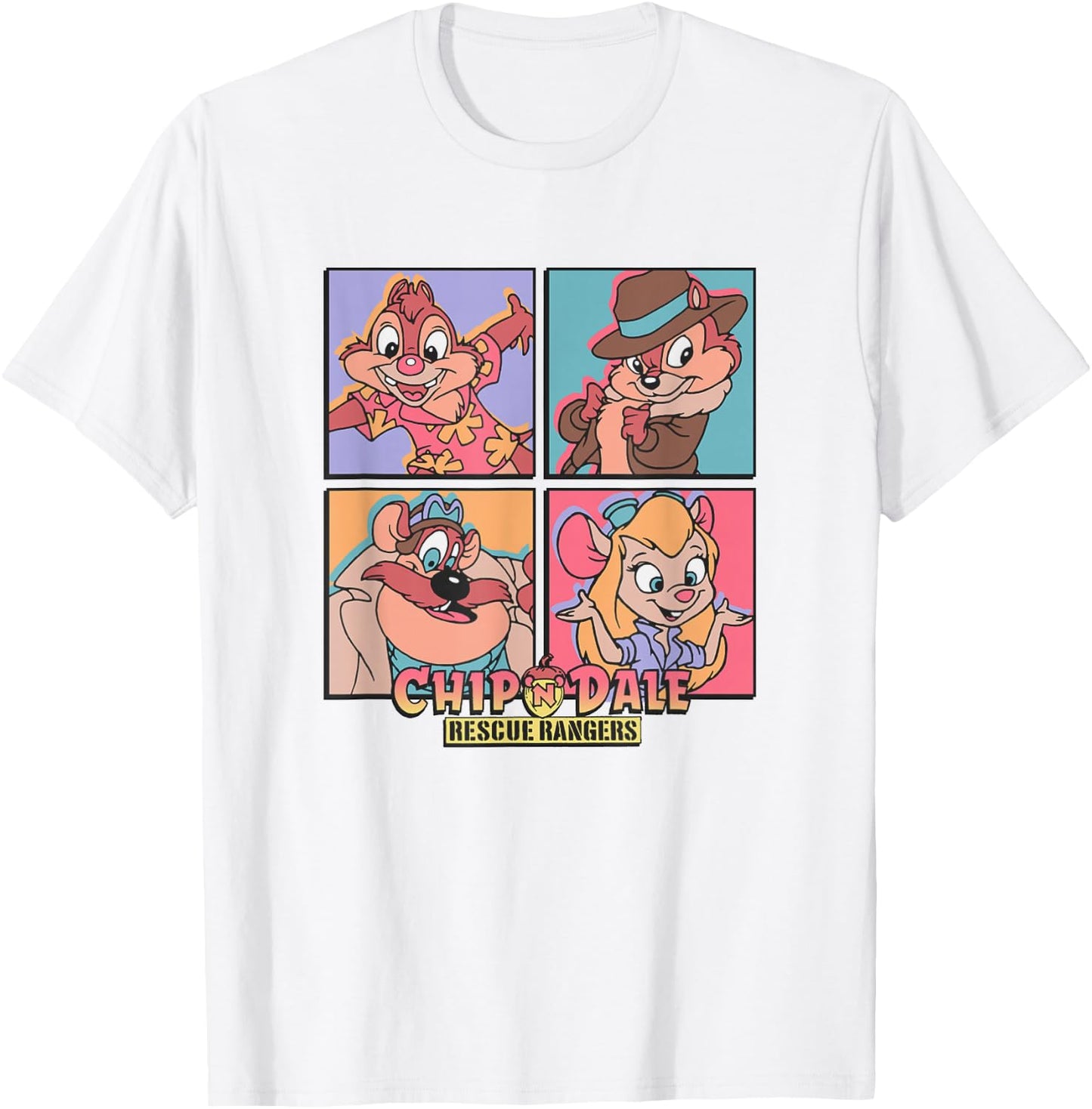 Disney Chip 'n' Dale Rescue Rangers Characters Panels T-Shirt - T-Shirt | White