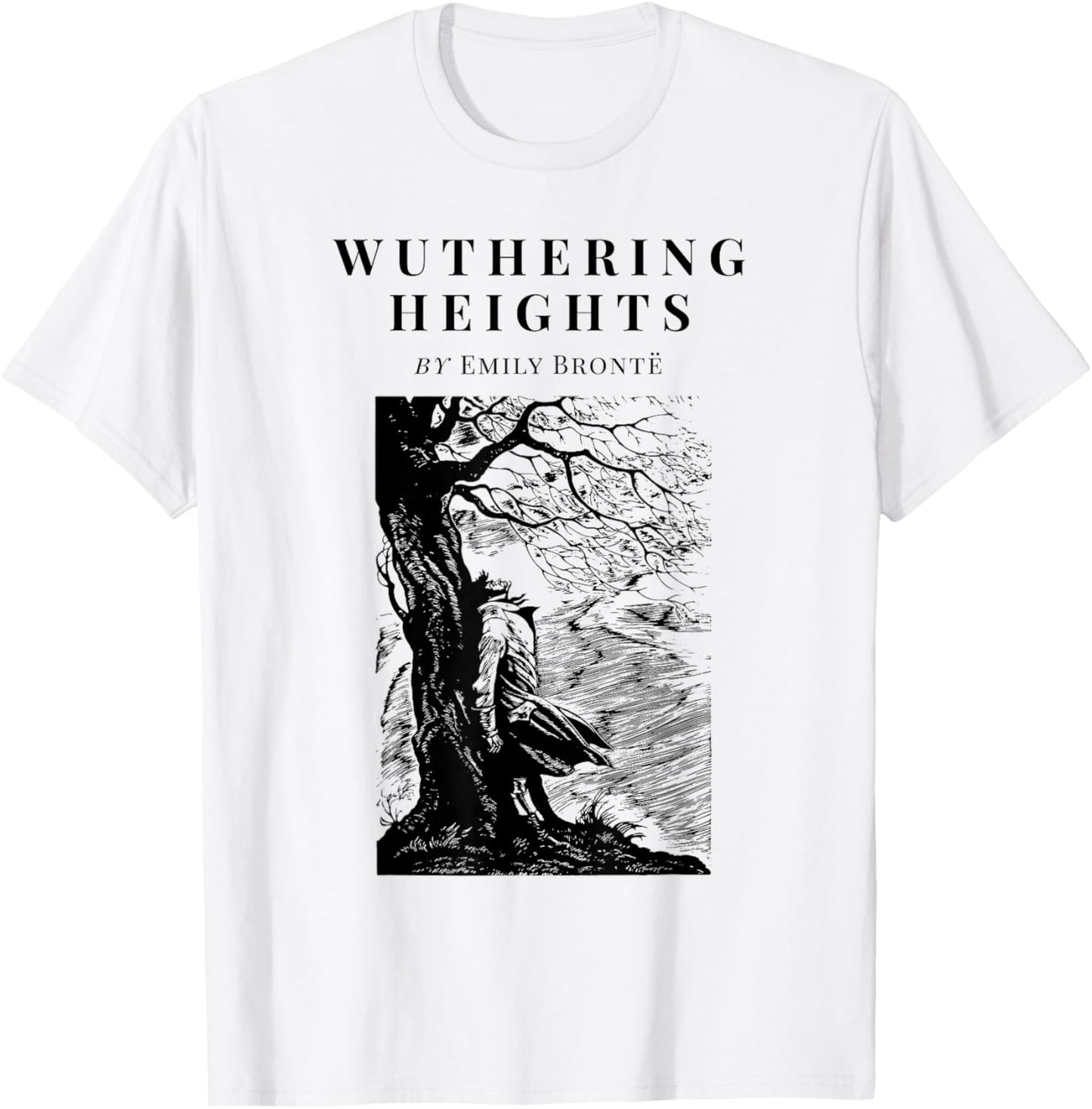 Wuthering Heights by Emily Bronte Vintage Book Cover T-Shirt - T-Shirt | White