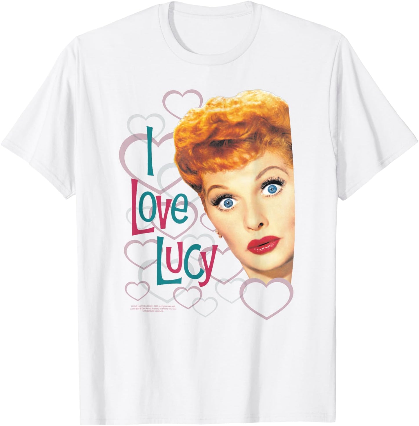 I Love Lucy Hollywood Open Hearts T-Shirt - T-Shirt | White