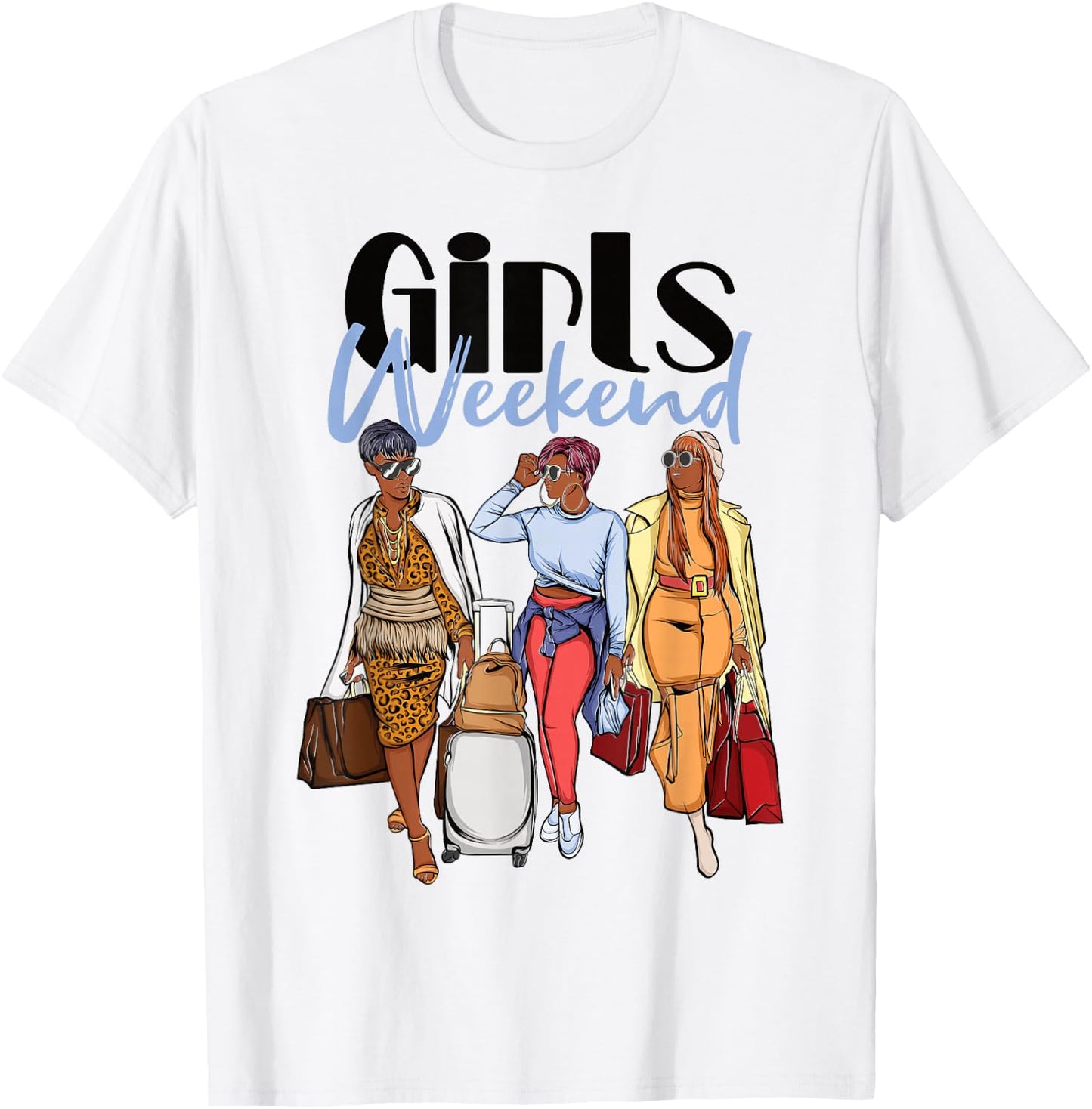 Girls Weekend 2026 Trip for Black Melanin Women on Vacation T-Shirt - T-Shirt | White