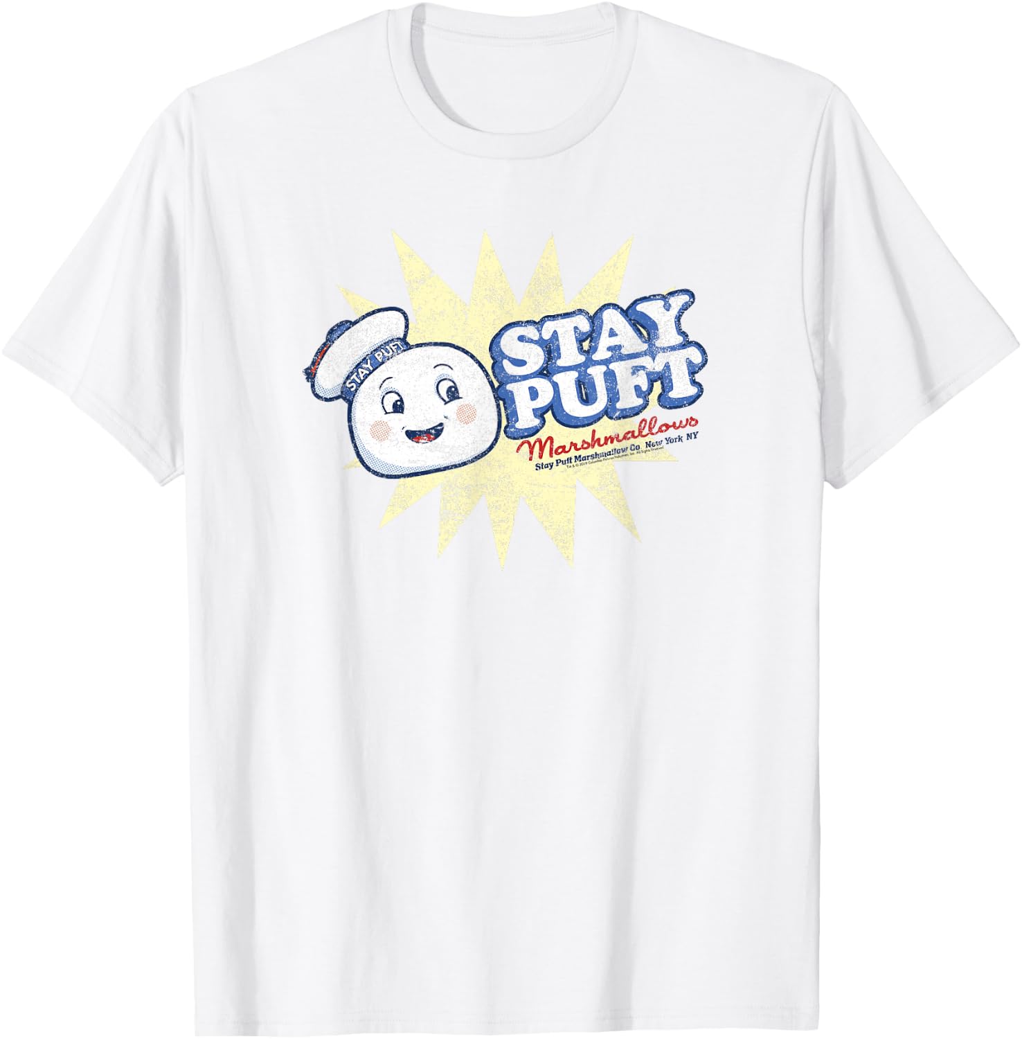 Ghostbusters Vintage Marshmallow Man Poster T-Shirt - T-Shirt | White