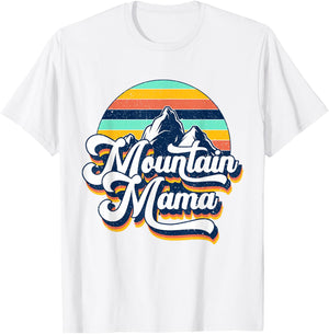 Retro Vintage Mountain Mama Life Cute Mother's Day T-Shirt - T-Shirt | White