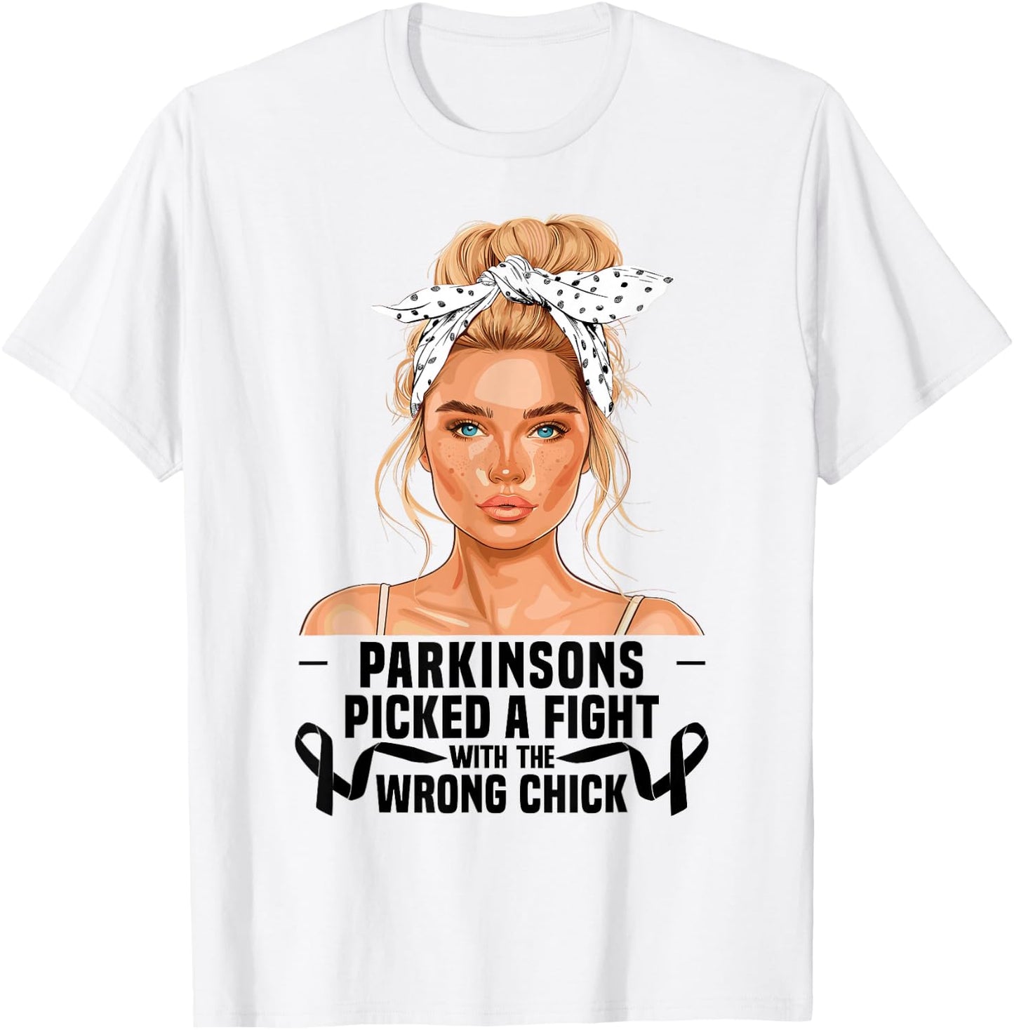 Parkinsons Awareness Month Women Fighter Parkinsons T-Shirt - T-Shirt | White