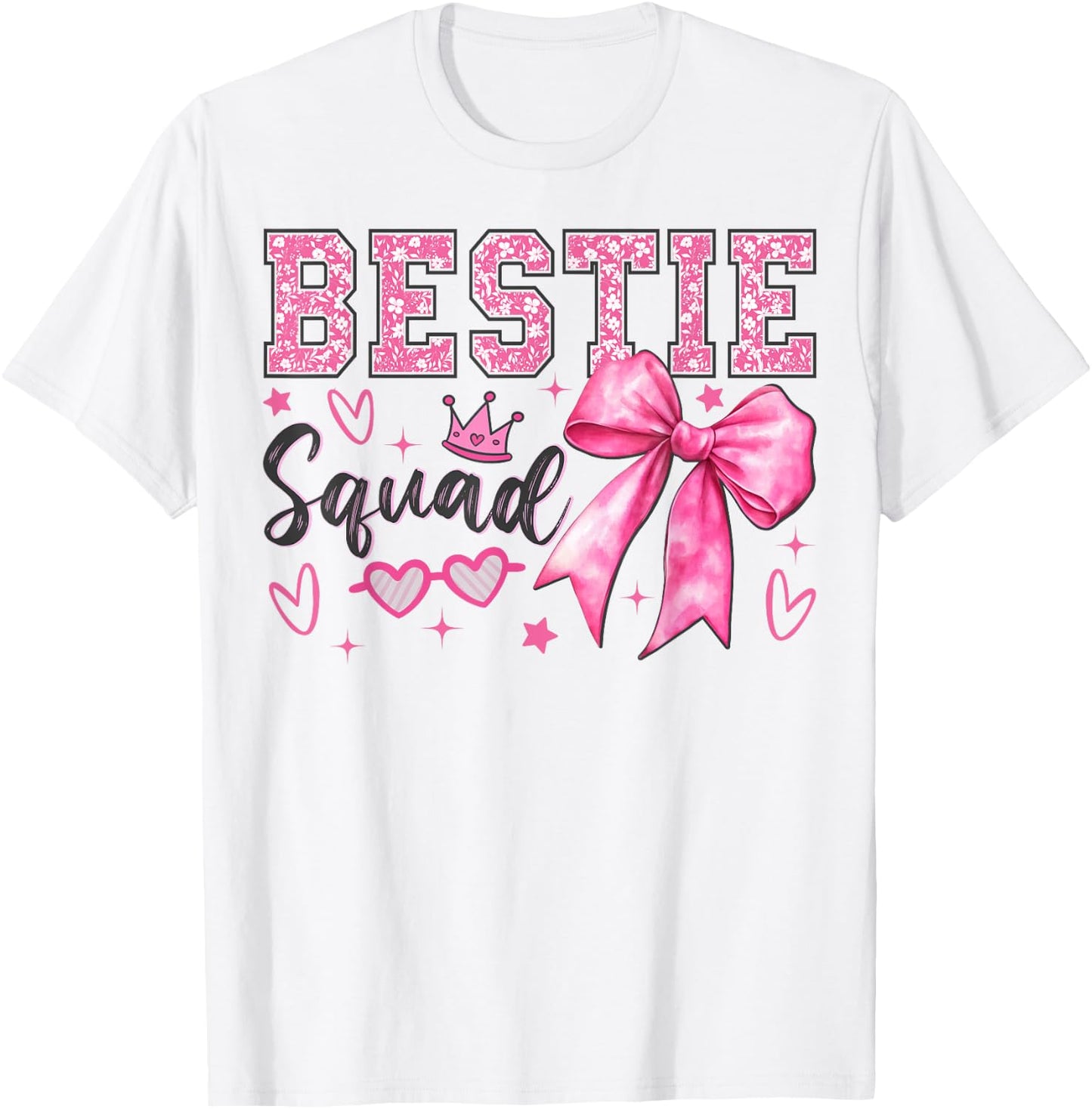 Bestie Squad Coquette Best Friends Matching Girls T-Shirt - T-Shirt | White