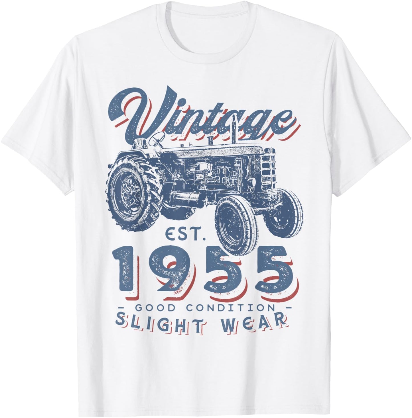 Vintage Farmer Tractor established 1955 67th Birthday Party T-Shirt - T-Shirt | White