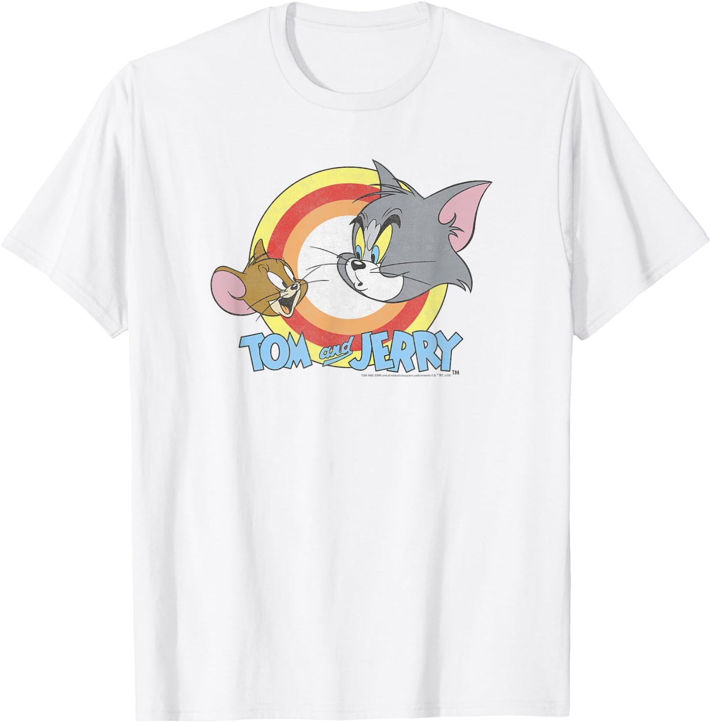 Tom and Jerry Happy and Mad Logo T-Shirt - T-Shirt | White