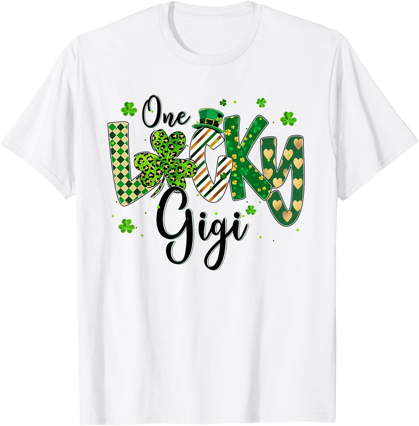 Shamrock One Lucky Gigi St. Patrick's Day Mother Mom T-Shirt - T-Shirt | White