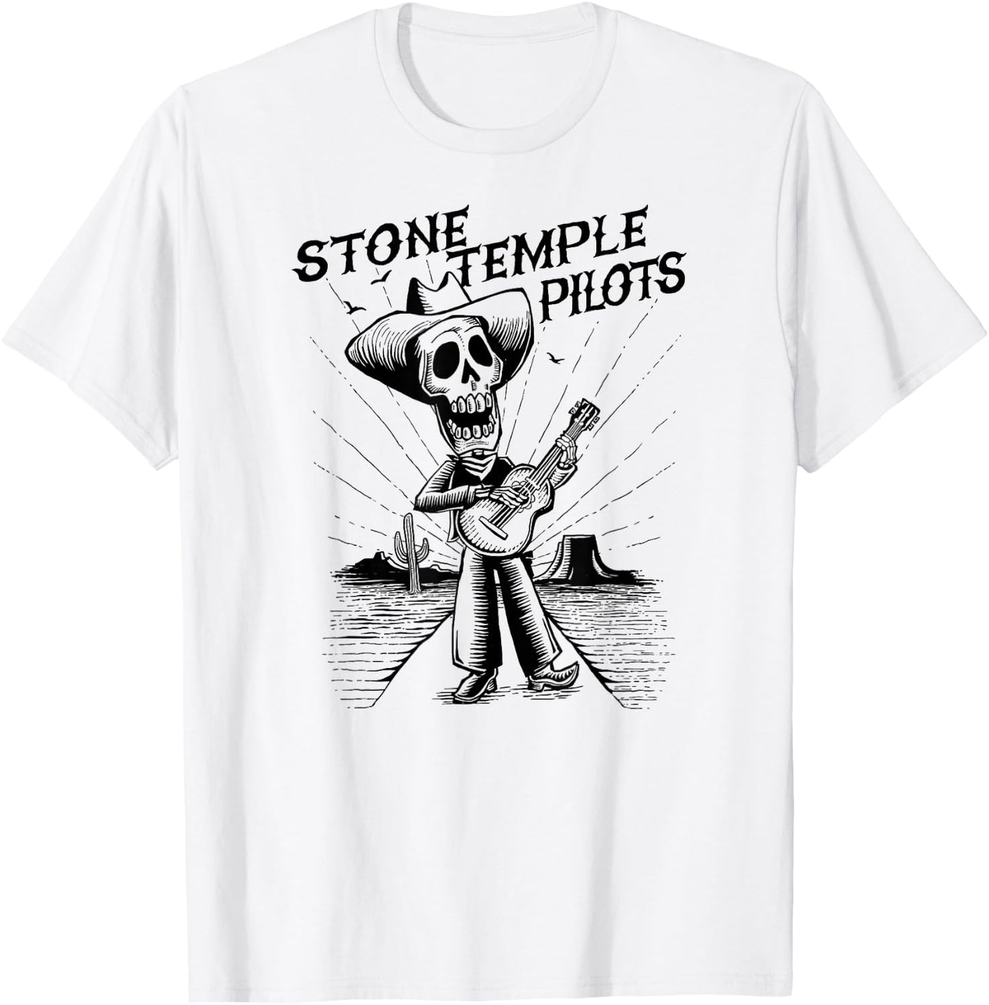Stone Temple Pilots – Skeleton Day of the Dead T-Shirt - T-Shirt | White