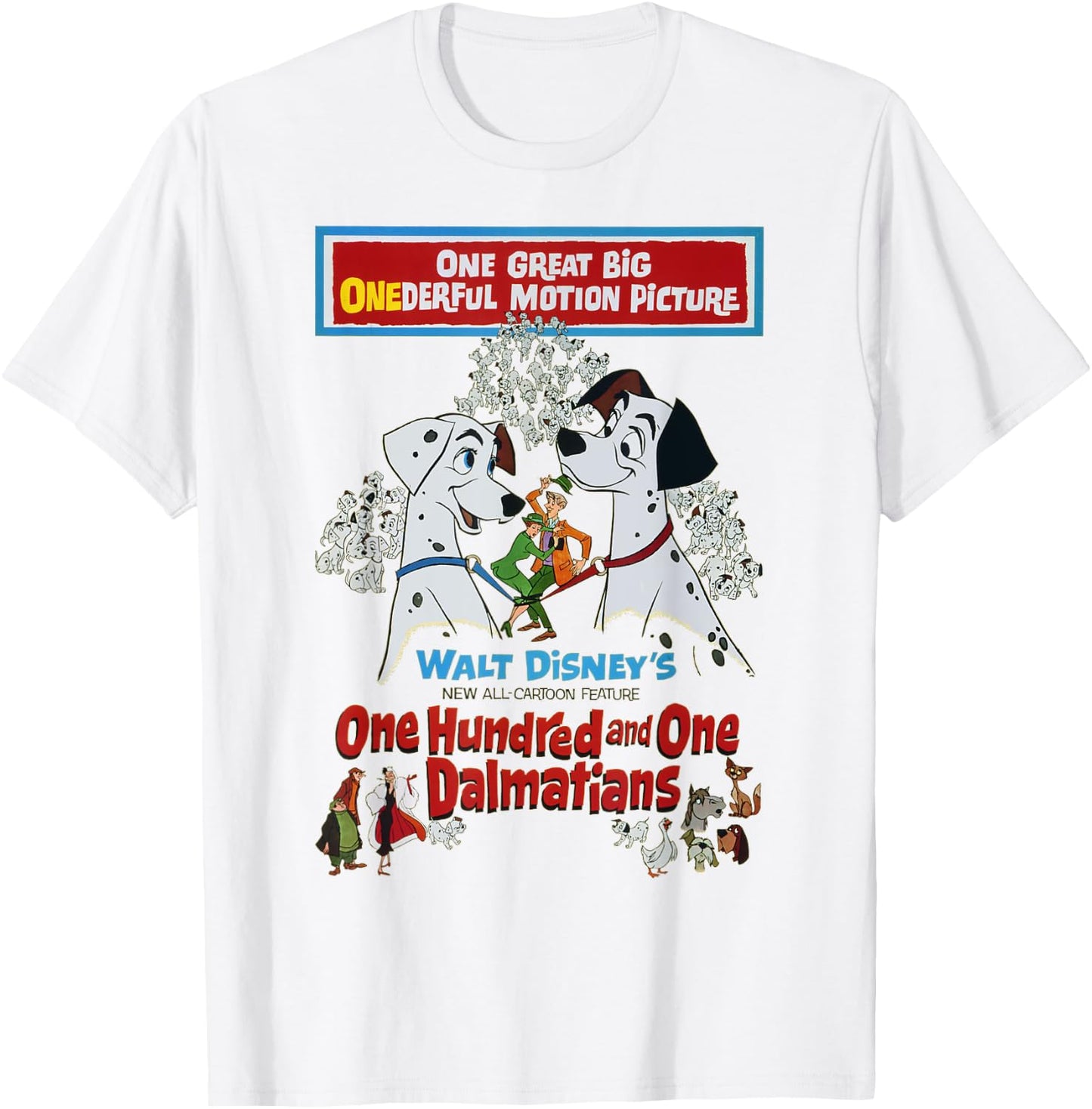 Disney 101 Dalmatians Classic Poster T-Shirt - T-Shirt | White