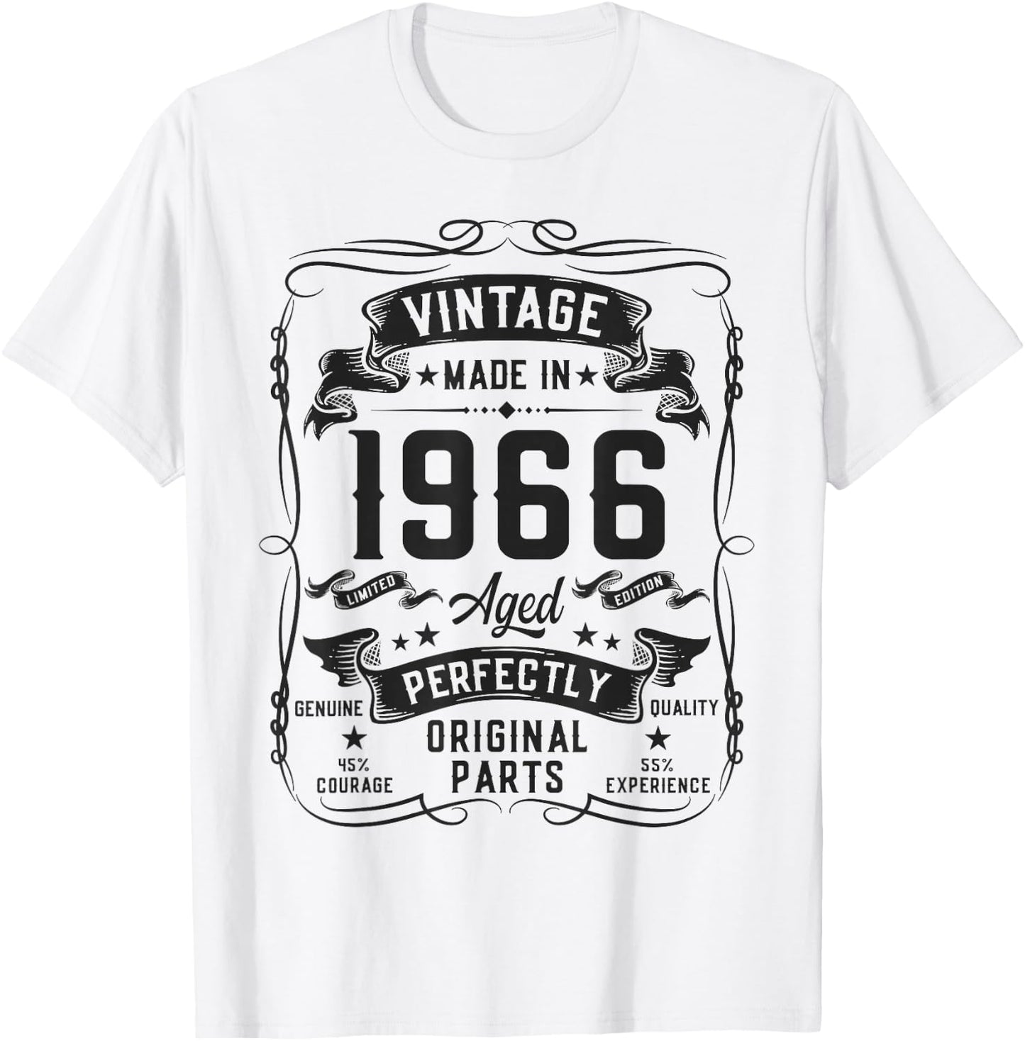 Vintage 1966 60yr 60th Birthday Gifts 60 Years Old T-Shirt - T-Shirt | White