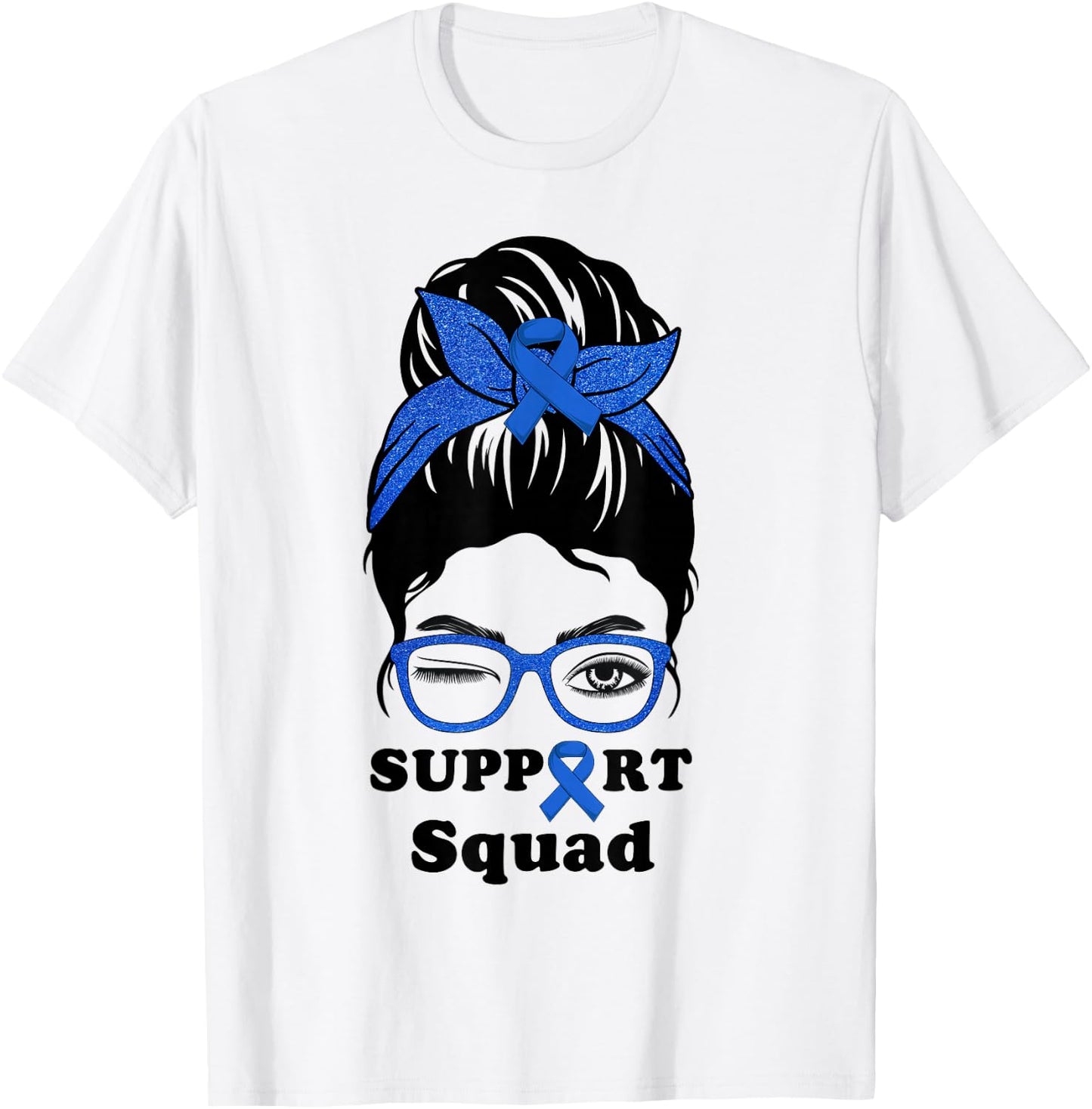 Support Squad Colorectal Colon Cancer Awareness Matching Fun T-Shirt - T-Shirt | White