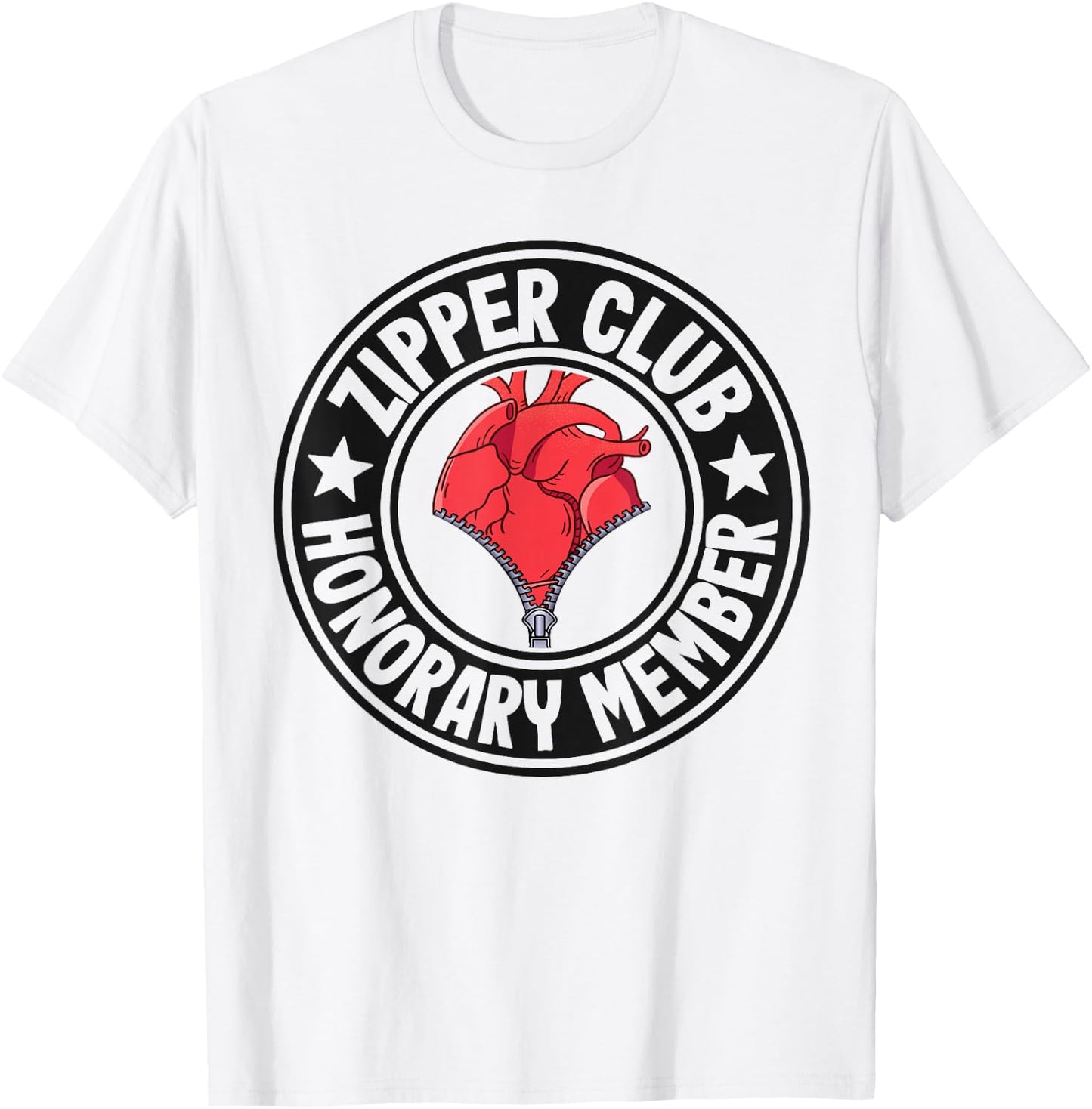 Zipper Club Honorary Member Bypass Open Heart Surgery T-Shirt - T-Shirt | White