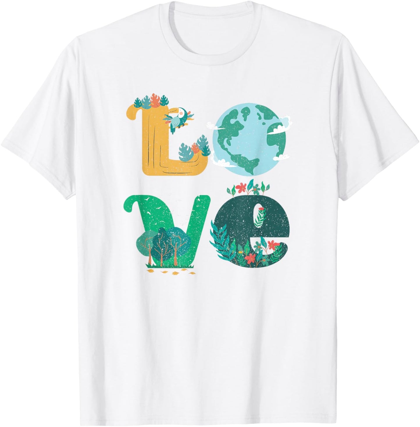 Happy Earth Day Cute LOVE Environmental Science Teacher T-Shirt - T-Shirt | White