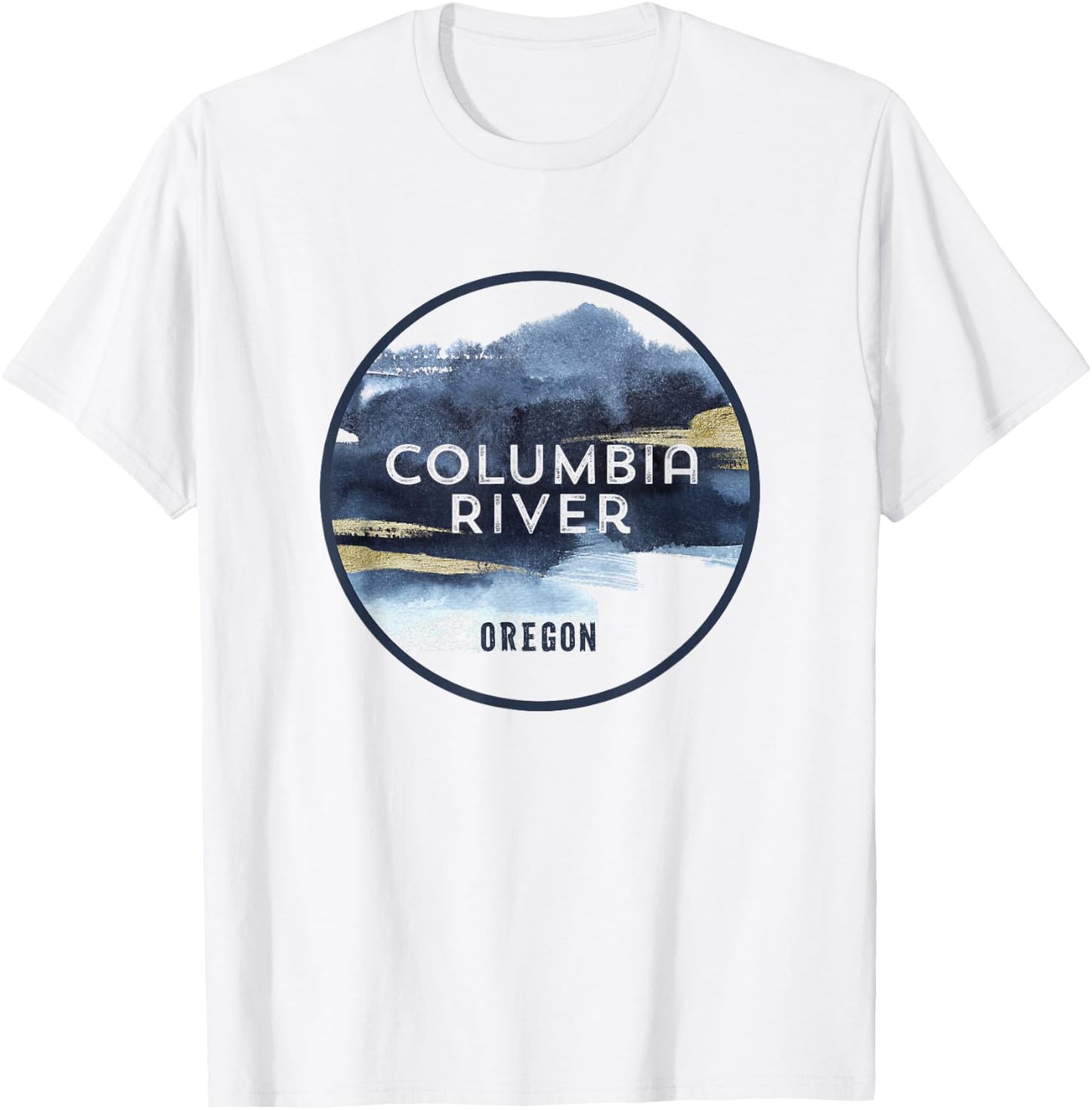 Columbia River Oregon Watercolour Souvenir T-Shirt - T-Shirt | White