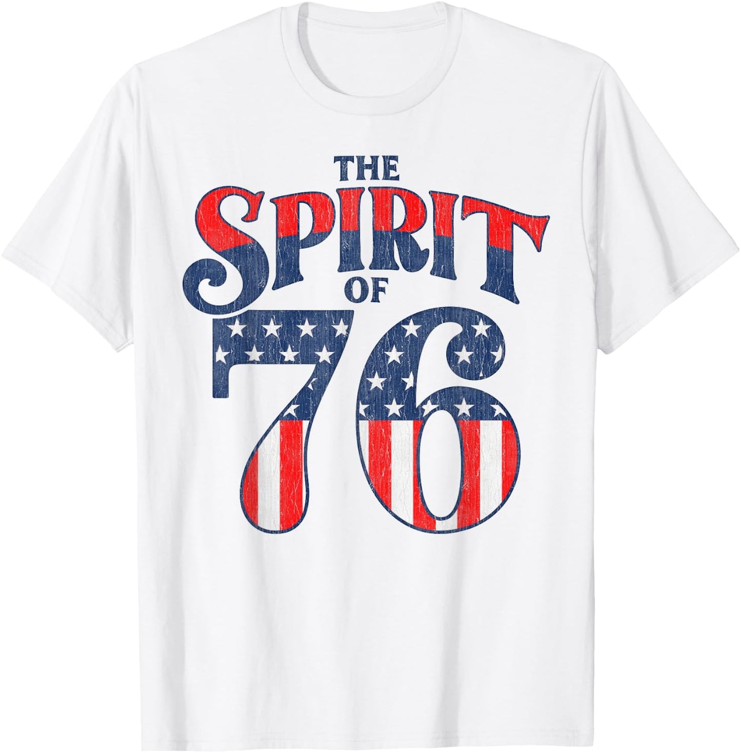 The Spirit 76 Vintage Retro 4th of July Independence Day T-Shirt - T-Shirt | White
