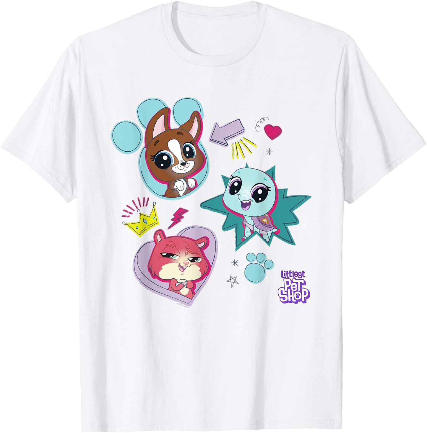 Littlest Pet Shop Pawsitively Cute Group T-Shirt - T-Shirt | White