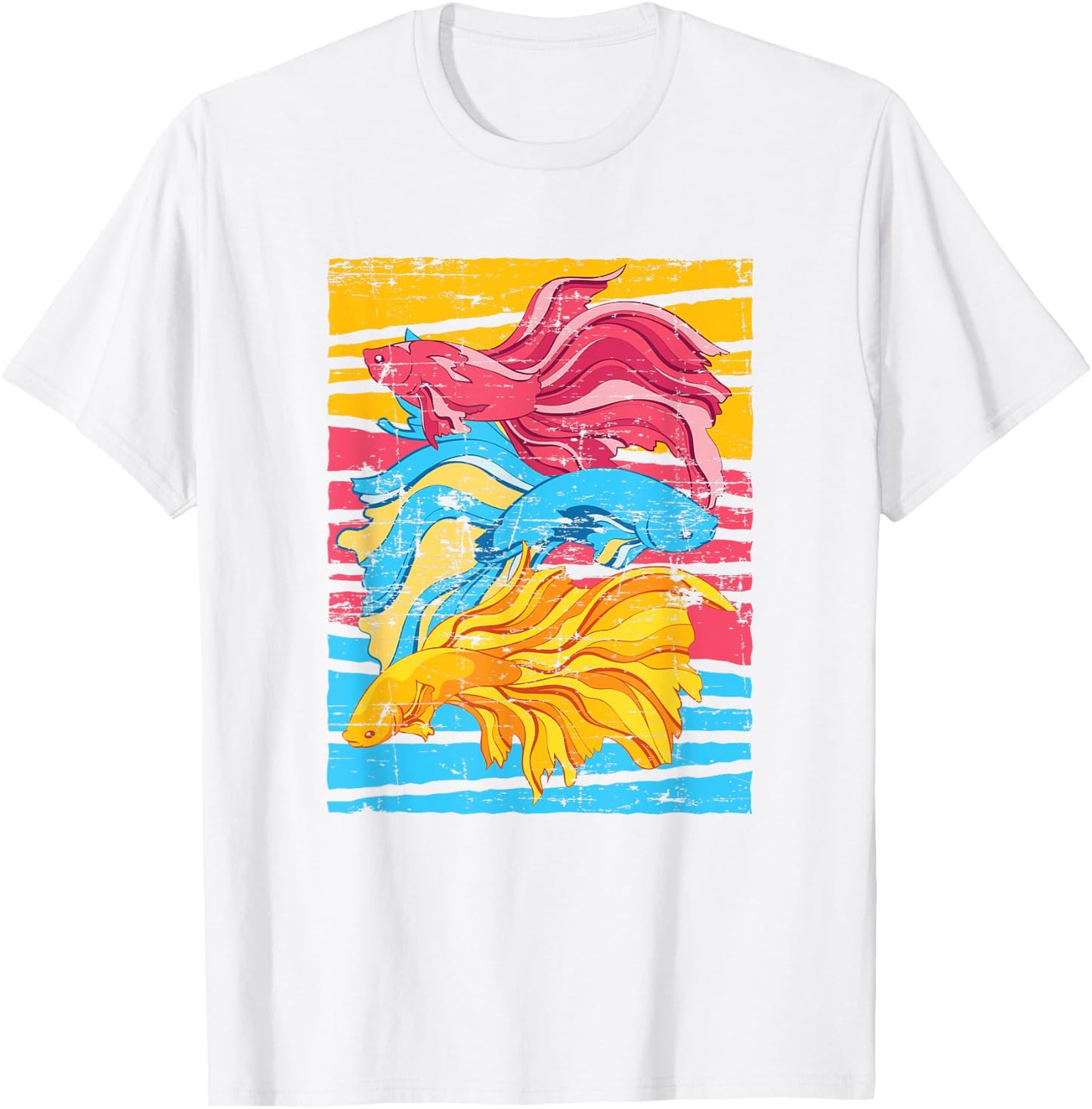 Freshwater Fish Lover Aquarium Owner Colorful Betta Fish T-Shirt - T-Shirt | White