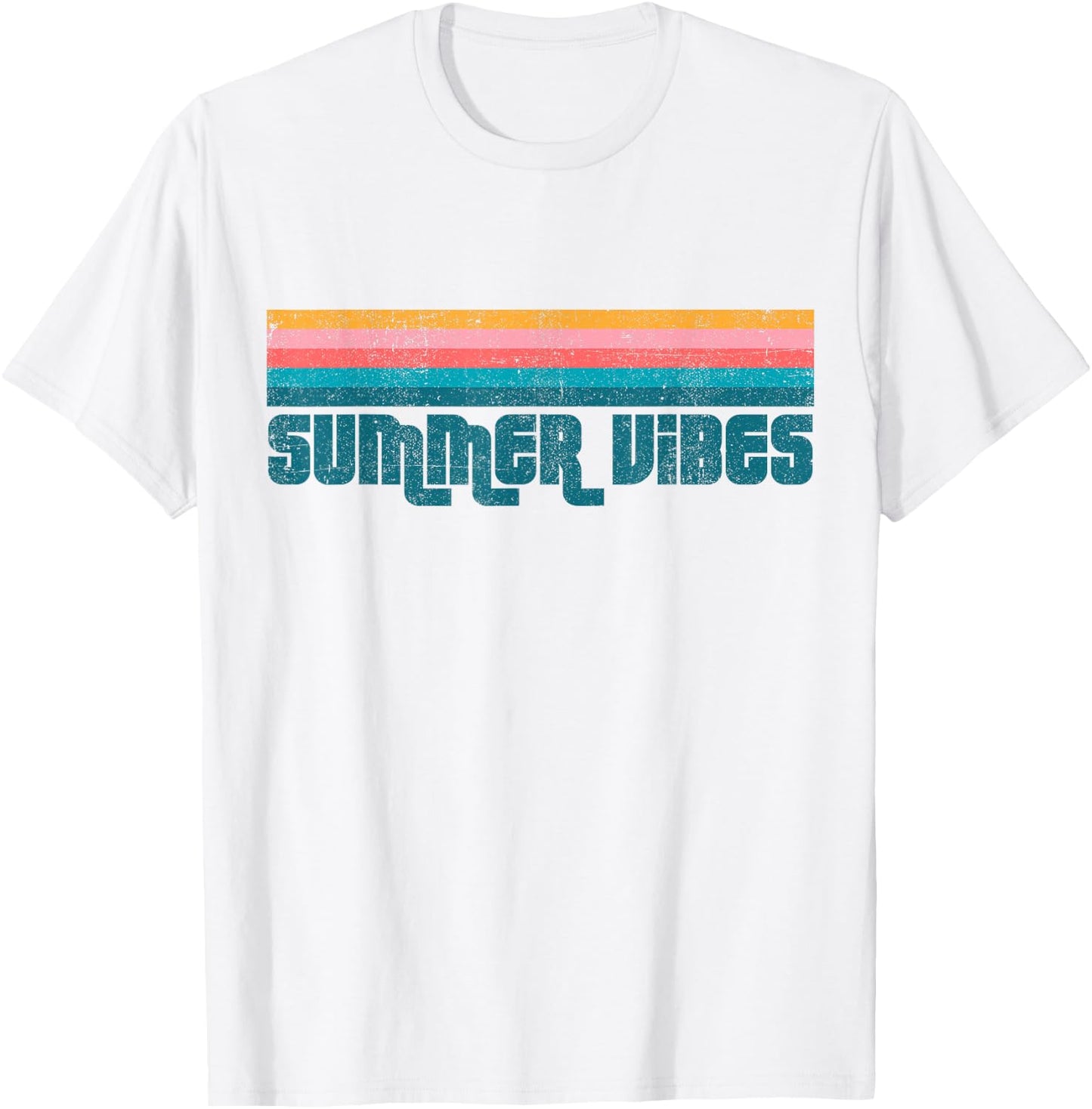 Retro Summer Vibes Beach Vacation Vintage Cute Women's Gift T-Shirt - T-Shirt | White