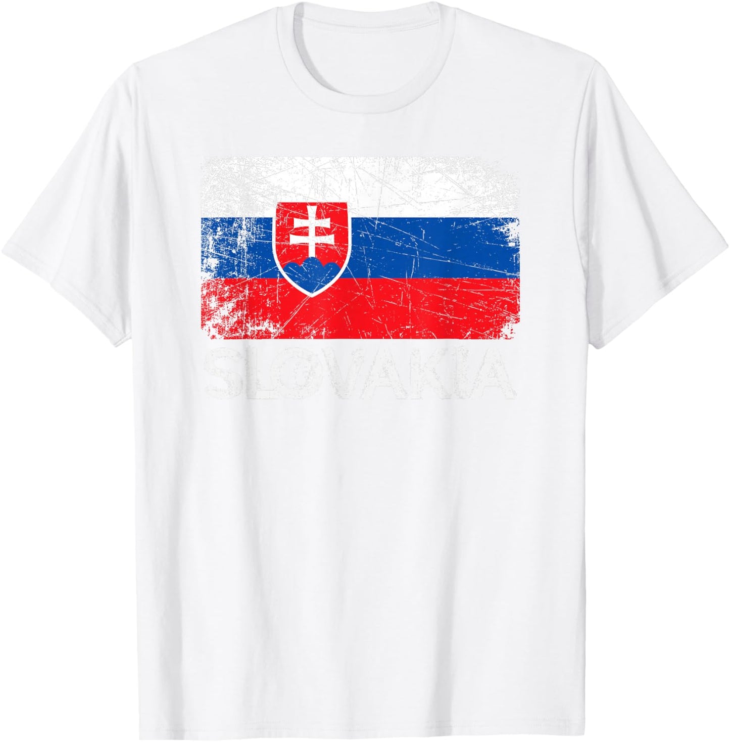 Slovak Flag | Vintage Made In Slovakia Gift T-Shirt - T-Shirt | White