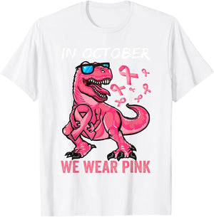 Breast Cancer Shirt for Boys, Breast Cancer Shirts for Kids T-Shirt - T-Shirt | White