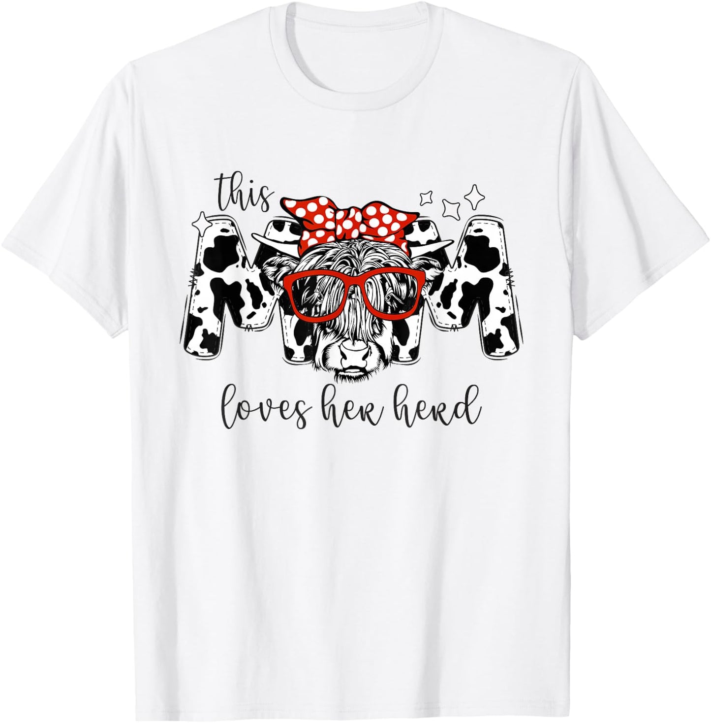 This Mom Loves Her Herd Cowgirl Mother's Day Women Boy Girl T-Shirt - T-Shirt | White