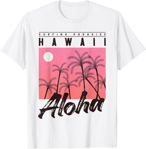 Aloha Hawaii Palm Tree retro sunset beach girls boys