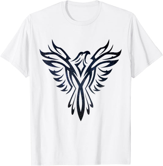 Night Sky Stars Phoenix Mythical Bird Rising Born Again T-Shirt - T-Shirt | White