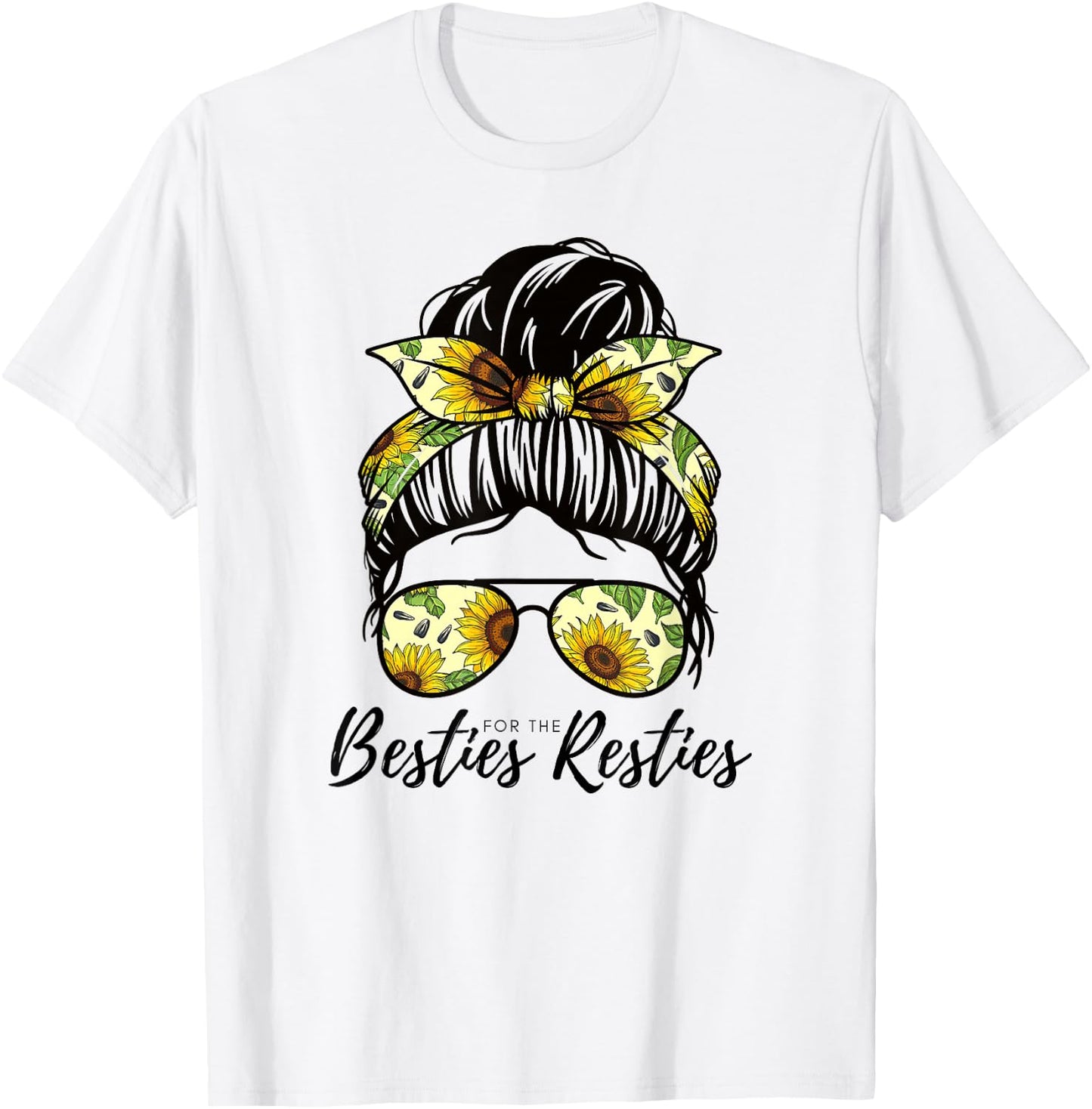 Besties For The Resties Hair Bandana Fits Mum and Me T-Shirt - T-Shirt | White