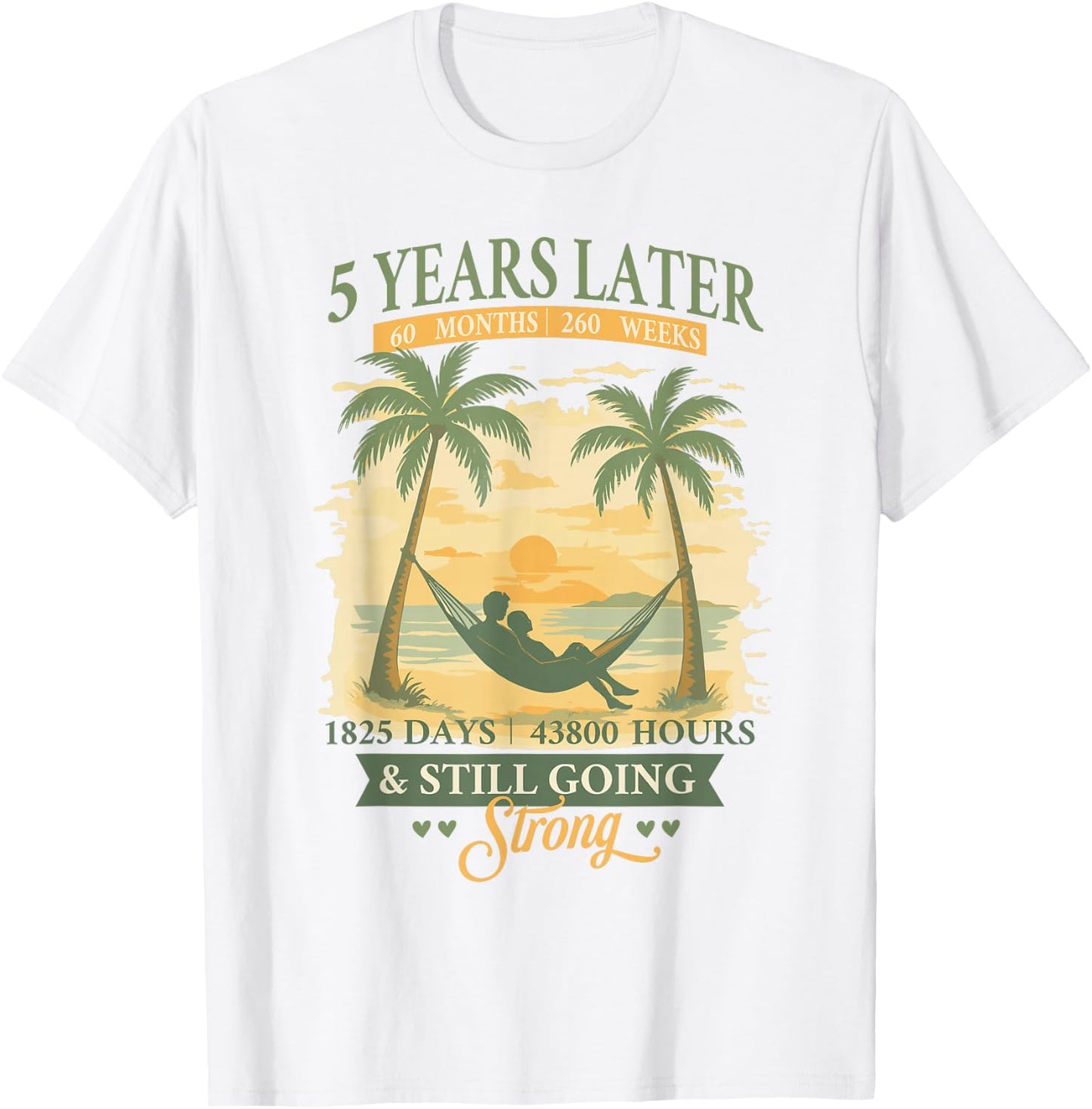 5th Wedding Anniversary Beach Matching Couples 5 Years T-Shirt - T-Shirt | White