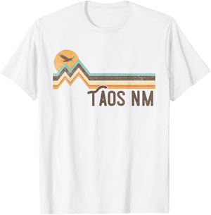 Taos New Mexico 70s 80s Retro Style Vintage Distressed Gift T-Shirt - T-Shirt | White
