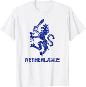 Netherlands Flag Dutch Lion Nederland International Country T-Shirt - T-Shirt | White